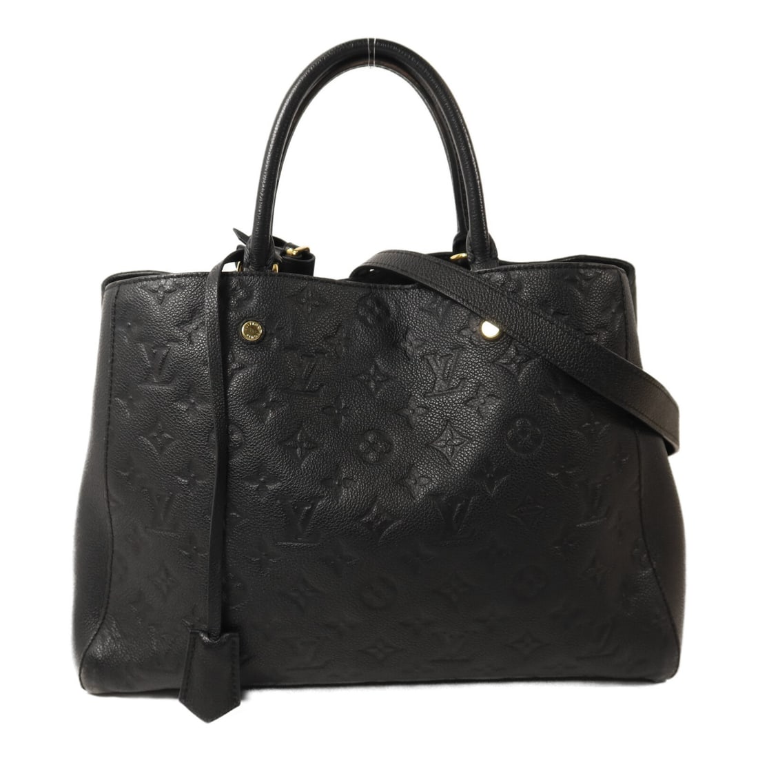 Louis Vuitton Montaigne GM Black Monogram Empreinte Calfskin Shoulder Bag GHW: Louis Vuitton Montaigne GM Black Monogram Empreinte Calfskin Shoulder Bag GHW This Louis Vuitton Montaigne GM is a versatile 2-way shoulder bag crafted from black calfskin leather in the Monogram Empr