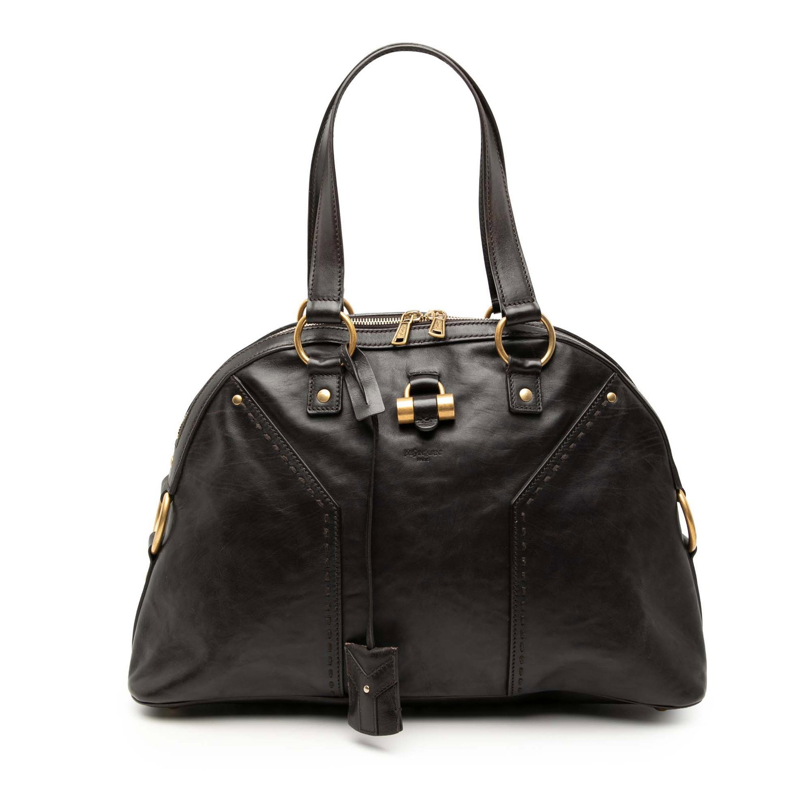 Saint Laurent Muse leather shoulder bag medium brown: Saint Laurent Muse leather shoulder bag medium brown This Saint Laurent Medium Leather Muse Shoulder Bag is crafted from brown leather and features flat leather straps, a top zip closure, and interior
