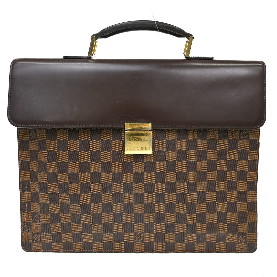 Louis Vuitton Damier canvas Altona PM briefcase: Louis Vuitton Damier canvas Altona PM briefcase This Louis Vuitton Damier Altona PM briefcase features the signature Damier canvas leather exterior in brown with a check pattern. Designed for both sty