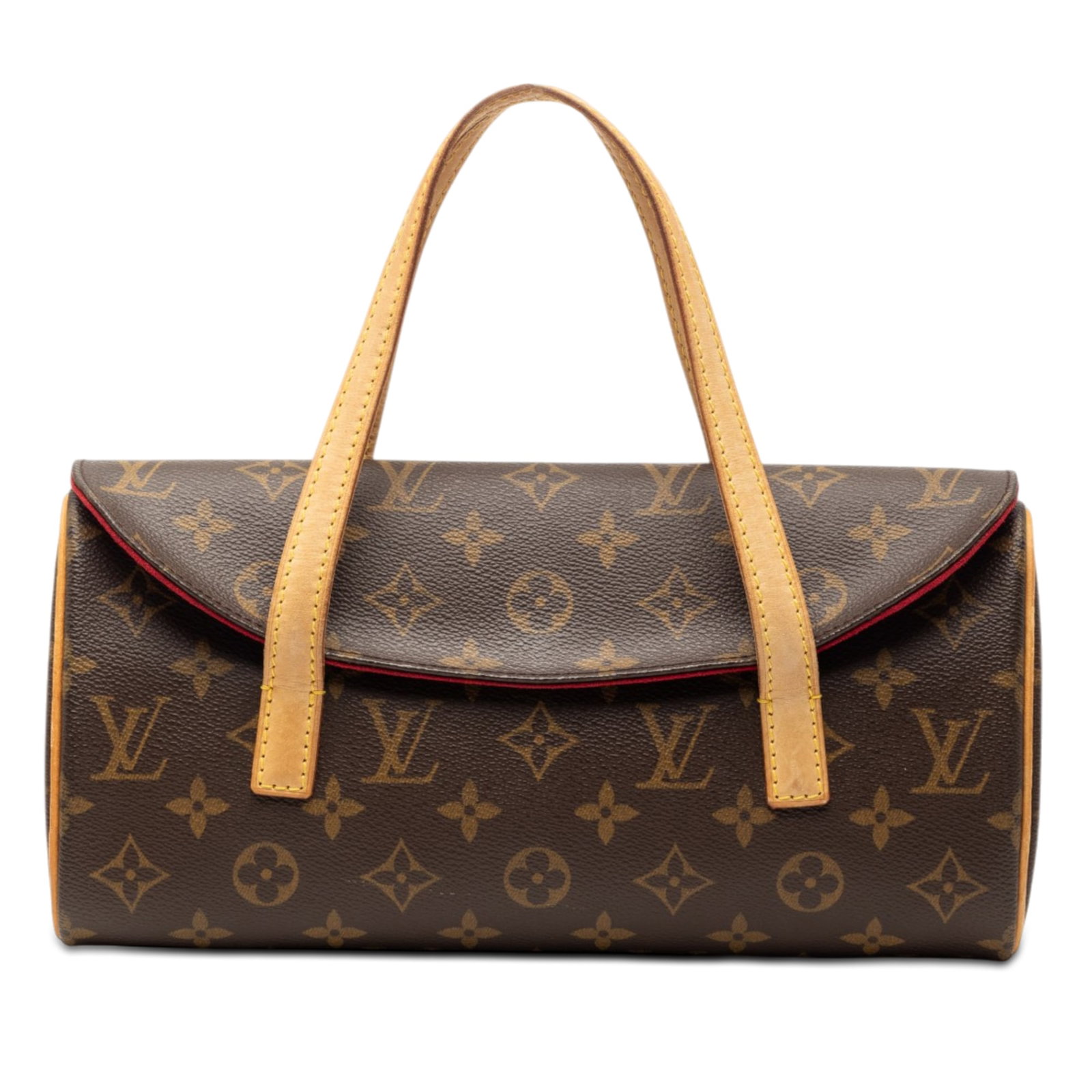 Louis Vuitton Sonatine Monogram Canvas Bag: Louis Vuitton Sonatine Monogram Canvas Bag This Louis Vuitton Monogram Sonatine bag features the iconic monogram canvas with vachetta leather trim and flat vachetta leather straps. It is designed with