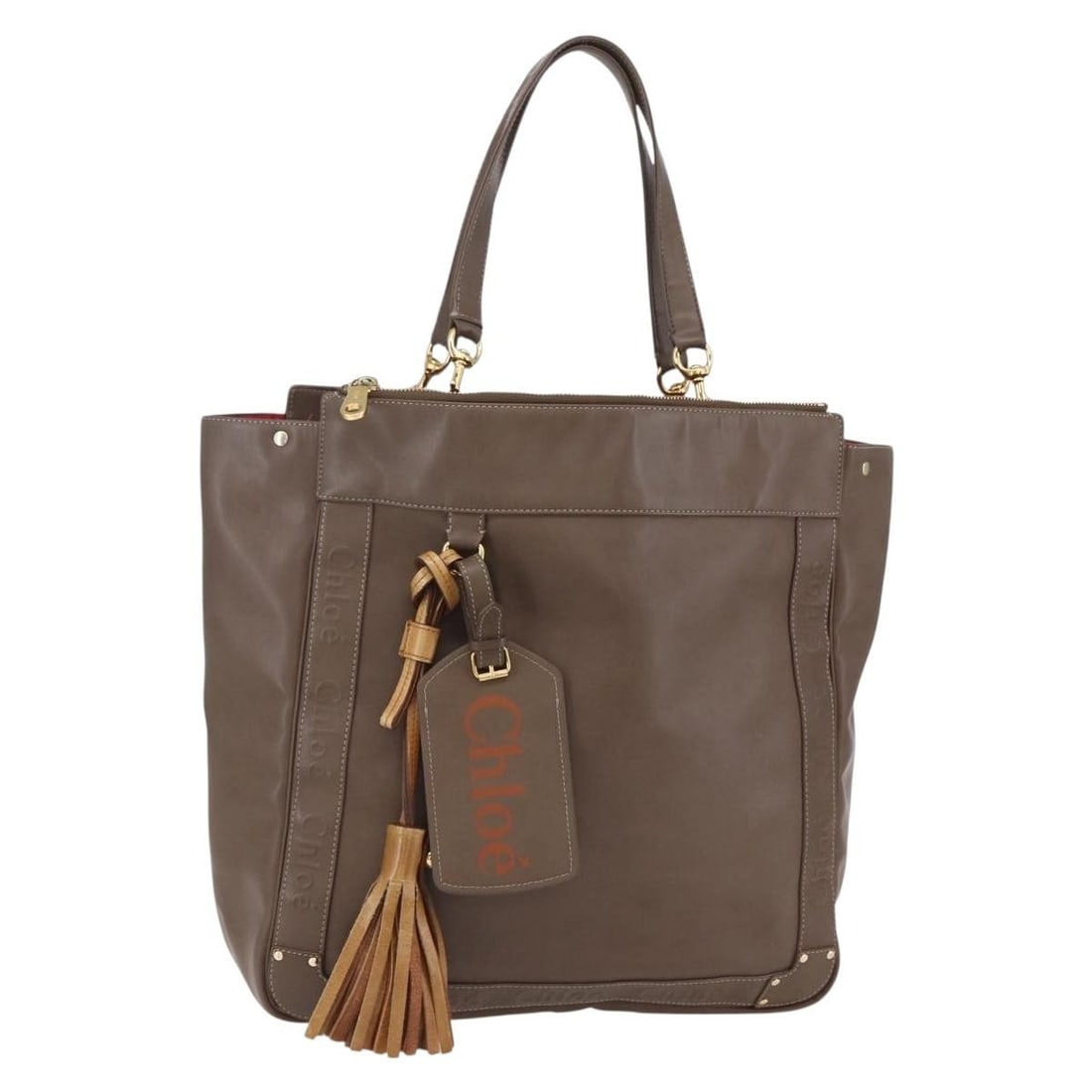 Chloe Eden Leather Tote Bag Brown 35cm by 35cm by 13cm: Chloe Eden Leather Tote Bag Brown 35cm by 35cm by 13cm This Chloe Eden Tote bag is crafted from brown leather and designed for women. It features a spacious interior suitable for daily use, complement