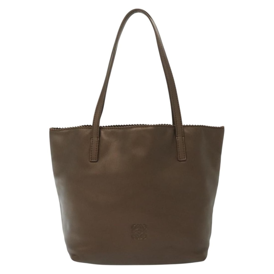 Loewe Leather Brown Anagram Crossbody Bag 22cm by 13cm: Loewe Leather Brown Anagram Crossbody Bag 22cm by 13cm This Loewe Anagram handbag is crafted from brown leather and designed for women. The handbag features a compact square shape with practical dimen