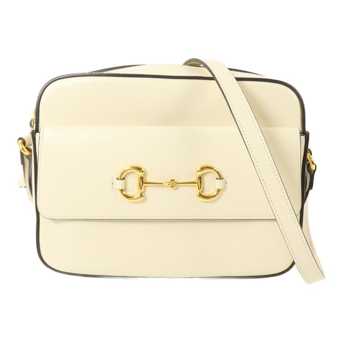 Gucci Horsebit 1955 White Calfskin Shoulder Bag GHW Small: Gucci Horsebit 1955 White Calfskin Shoulder Bag GHW Small This GUCCI GG Horsebit 1955 small shoulder bag features a classic design crafted from white calfskin leather. The bag is designed for women an