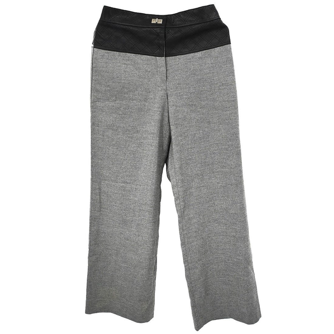 Chanel Gray Wool Cashmere Straight Pants Mademoiselle Lock Size 38 (1 of 12)
