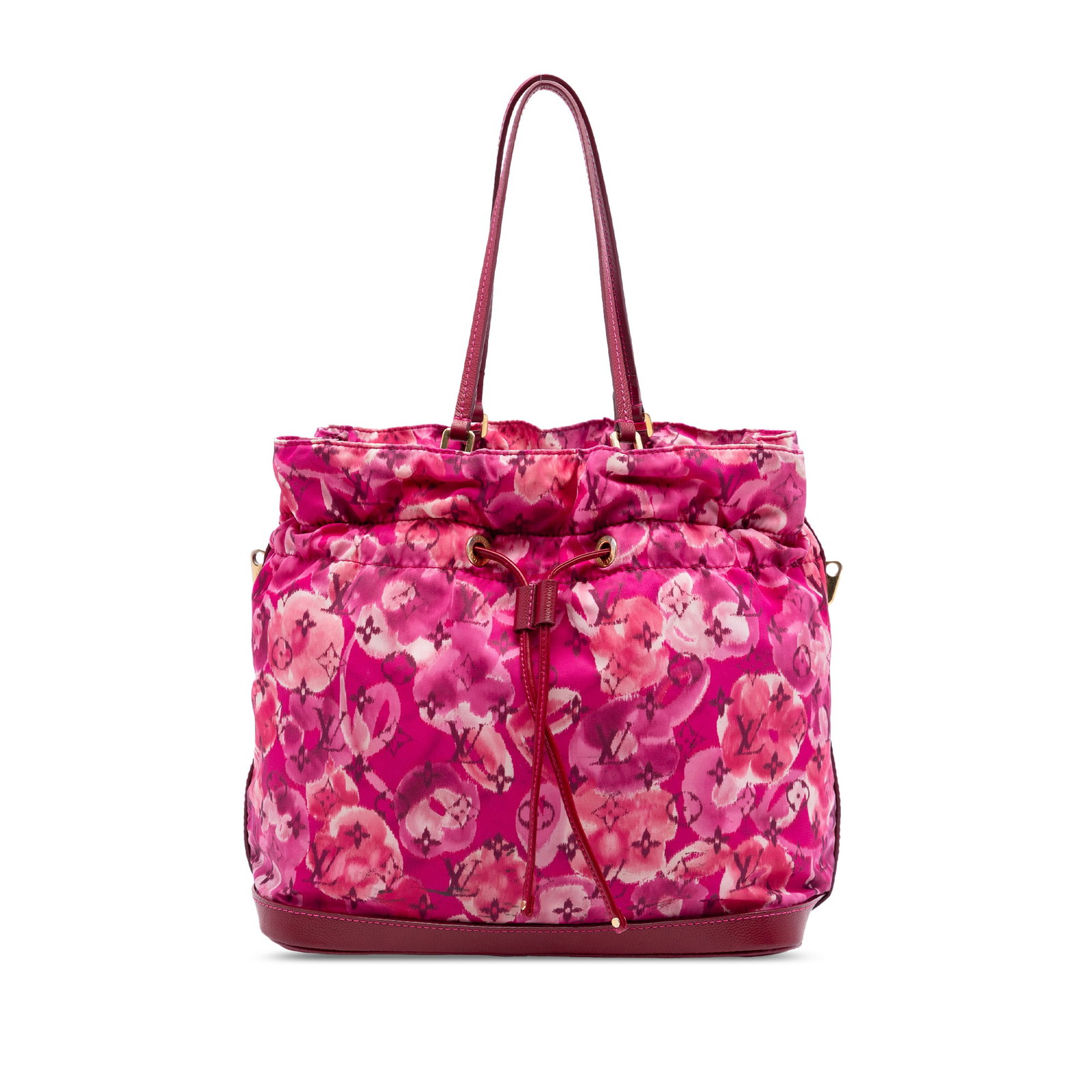 Louis Vuitton Monogram Ikat Noefull MM Nylon Tote Pink: Louis Vuitton Monogram Ikat Noefull MM Nylon Tote Pink This Louis Vuitton Limited Edition Monogram Nylon Ikat Noefull MM bag features a printed nylon exterior with flat leather handles. The design inc