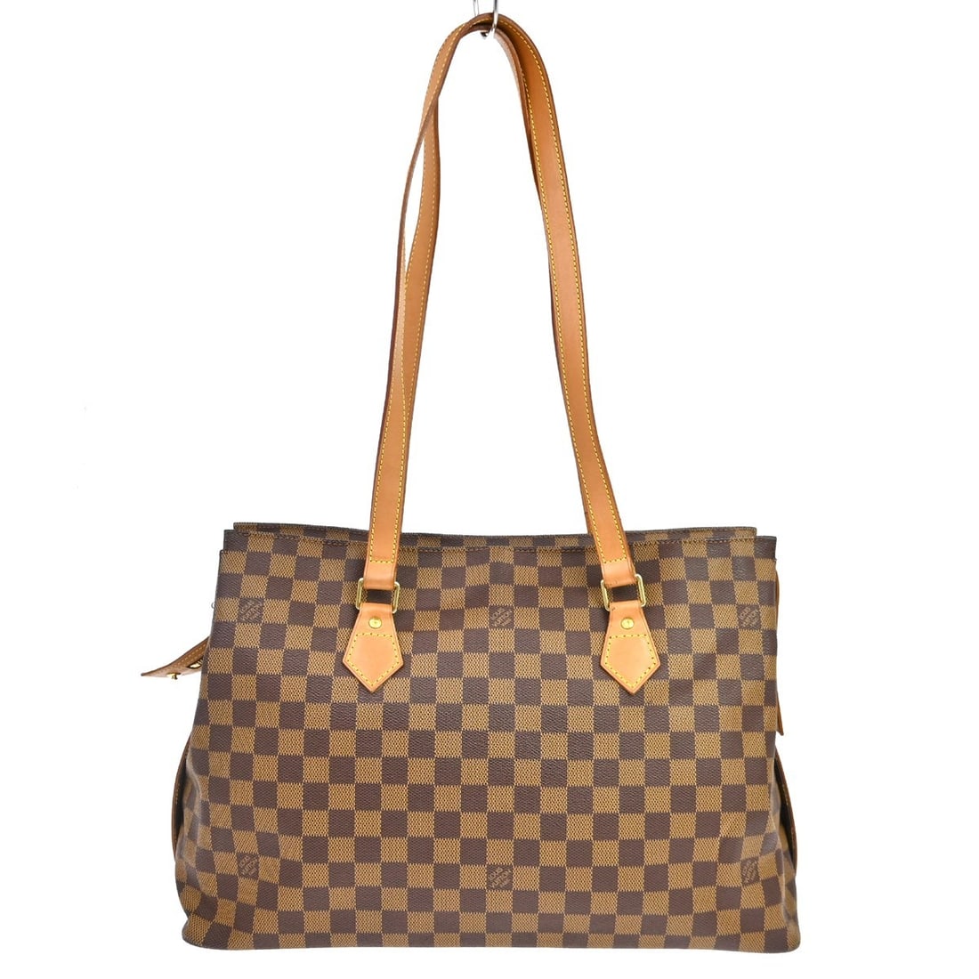 Louis Vuitton Colombine Damier canvas tote bag large zip beige handles: Louis Vuitton Colombine Damier canvas tote bag large zip beige handles This Louis Vuitton Damier Colombine shoulder tote bag features the iconic Damier canvas exterior with a zip closure and double be