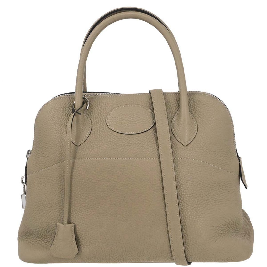 Bolide 31 Trench Taurillon Clemence Satchel by Hermes with Double Handles: Bolide 31 Trench Taurillon Clemence Satchel by Hermes with Double Handles This Hermes Bolide 31 2-way handbag is crafted from Trench-colored Taurillon Clemence leather and features double handles, a z