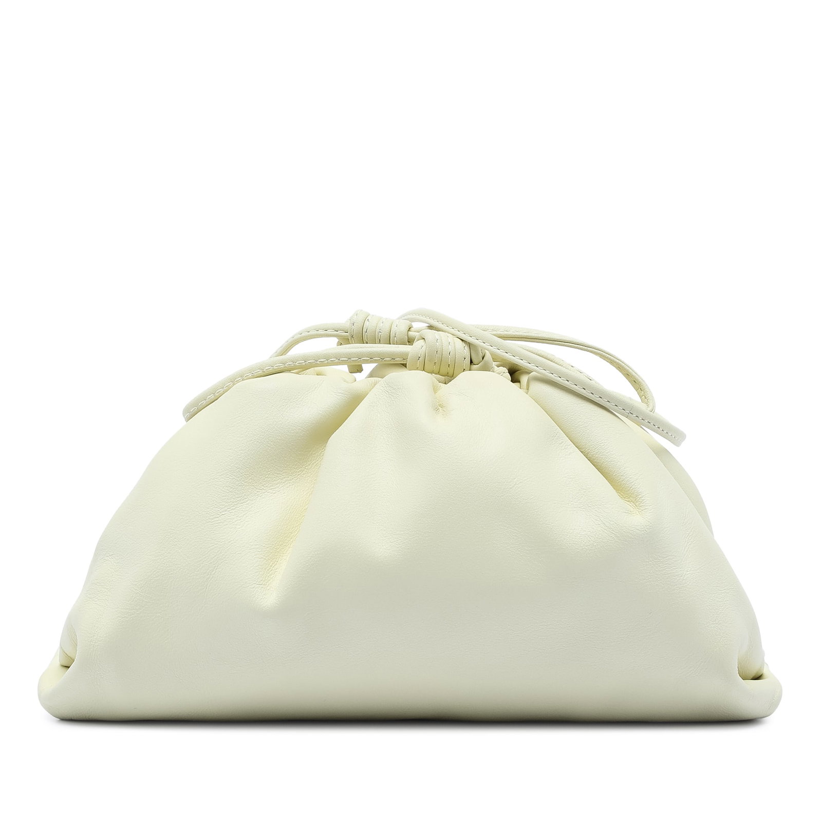 Bottega Veneta Mini Pouch Yellow Leather Crossbody Bag: Bottega Veneta Mini Pouch Yellow Leather Crossbody Bag This Bottega Veneta Mini Pouch Crossbody features a yellow leather body crafted from lambskin, a flat leather shoulder strap, and a top snap clos