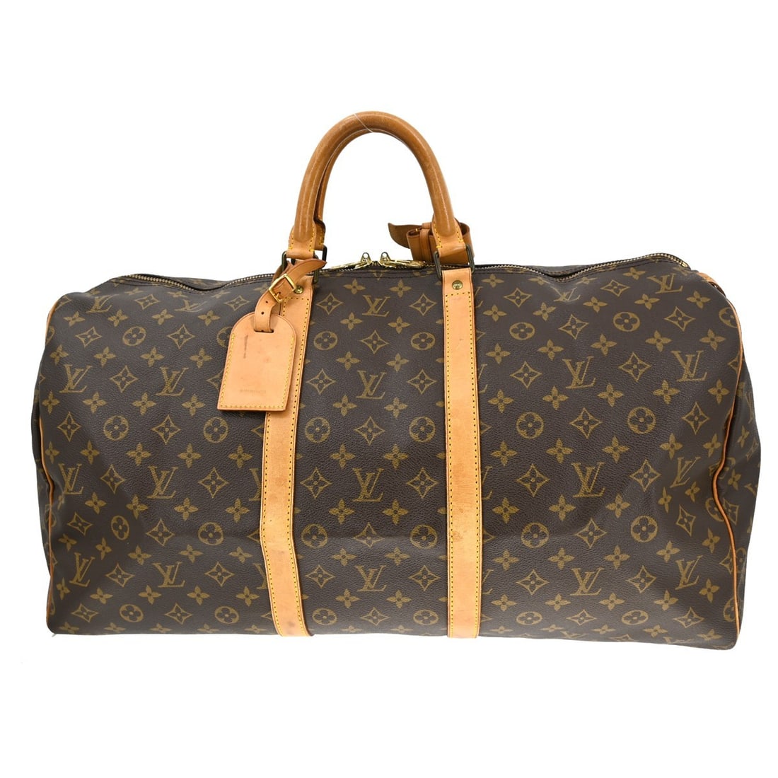 Louis Vuitton Keepall 55 Monogram Duffle Travel Bag: Louis Vuitton Keepall 55 Monogram Duffle Travel Bag This Louis Vuitton Keepall 55 travel handbag features the iconic monogram canvas with leather trim, making it a classic choice for travel. The extra
