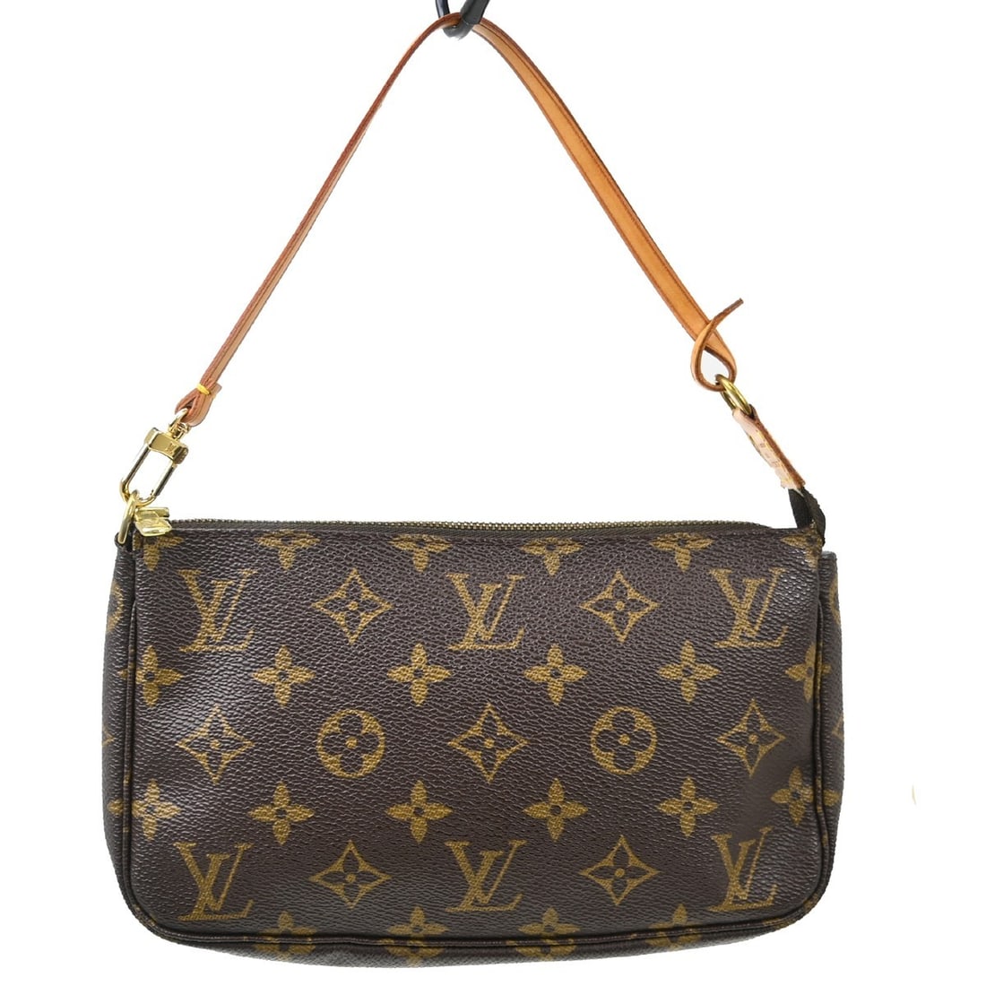 Louis Vuitton Monogram Pouch Handbag M51980: Louis Vuitton Monogram Pouch Handbag M51980 This vintage Louis Vuitton Monogram Pochette Accessoires handbag features the iconic monogram canvas leather exterior in brown. Designed with a top handle a