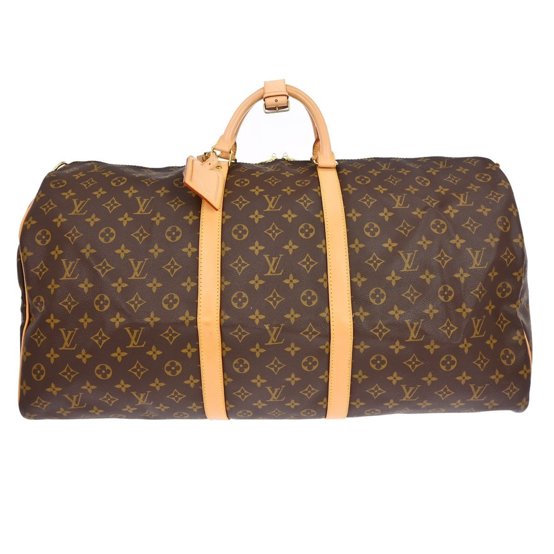 Louis Vuitton Keepall Bandouliere 60 Monogram Travel Duffle Bag: Louis Vuitton Keepall Bandouliere 60 Monogram Travel Duffle Bag This Louis Vuitton Keepall Bandouliere 60 is a vintage, extra-large duffle bag crafted from monogram canvas leather in brown. Designed f