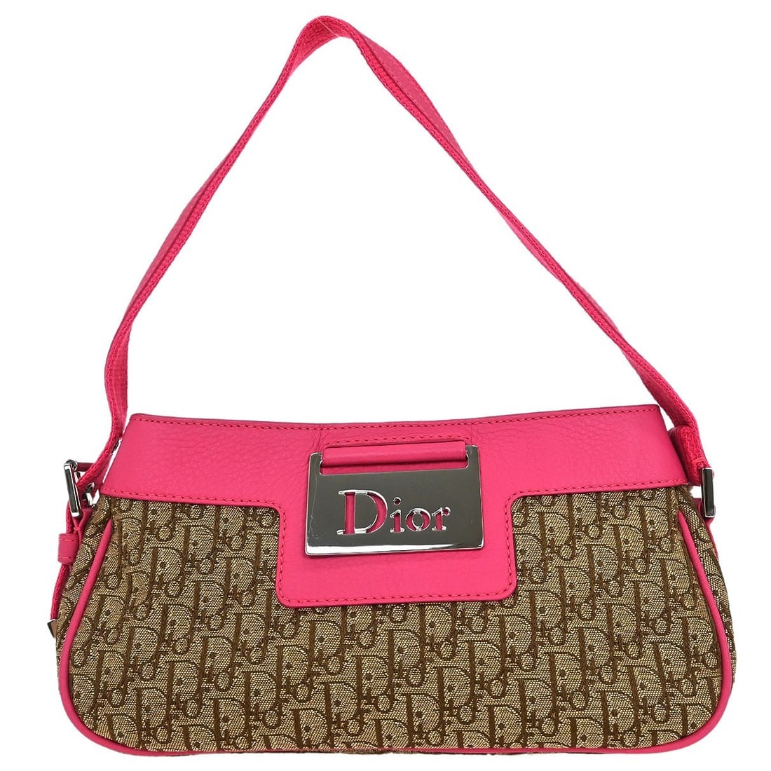 Dior Beige Pink Street Chic Trotter Handbag CM1005: Dior Beige Pink Street Chic Trotter Handbag CM1005 Introducing the Christian Dior Beige Pink Street Chic Trotter Handbag, a stylish accessory perfect for casual outings. This small top handle bag feat