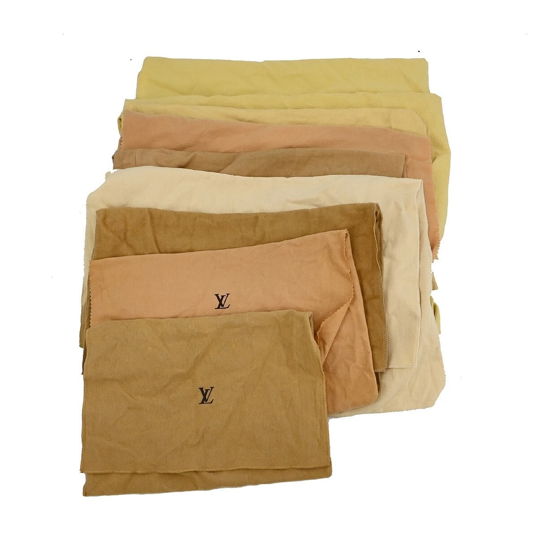 Louis Vuitton 10 Cotton Dust Bags Brown Beige Set: Louis Vuitton 10 Cotton Dust Bags Brown Beige Set This set of ten Louis Vuitton dust bags features a classic brown and beige color scheme, crafted from 100% cotton. Each dust bag is designed to protec