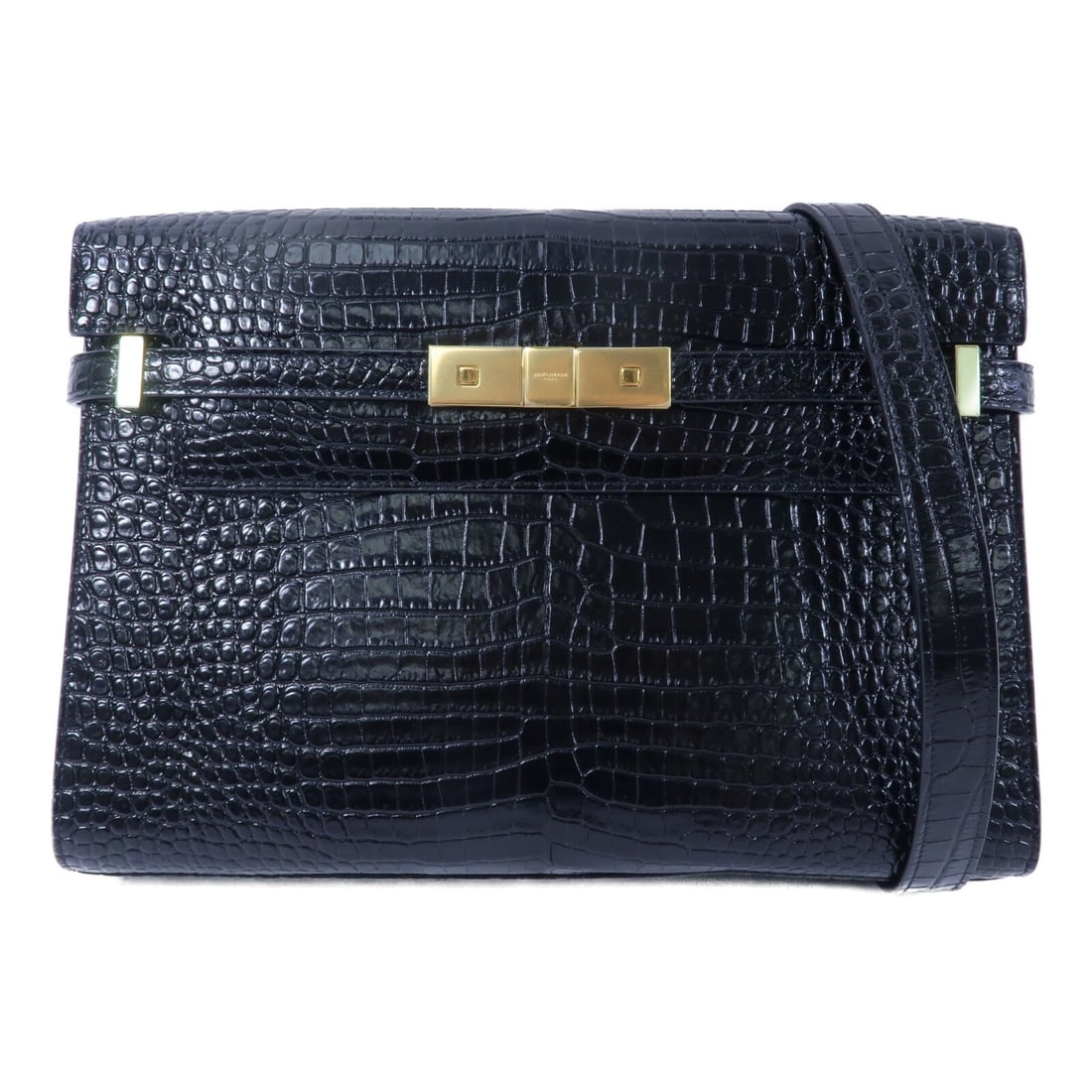 Yves Saint Laurent Manhattan black calfskin shoulder bag: Yves Saint Laurent Manhattan black calfskin shoulder bag This is a Saint Laurent Manhattan shoulder bag crafted from premium black calfskin leather. Designed for women, the bag features a sleek and st