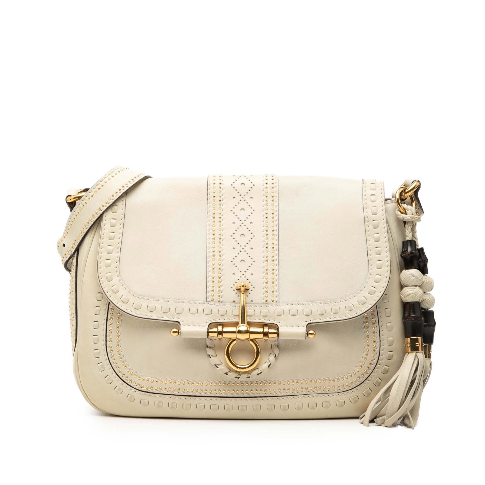 Gucci Snaffle Bit Medium White Leather Shoulder Bag Italy (1 of 8)