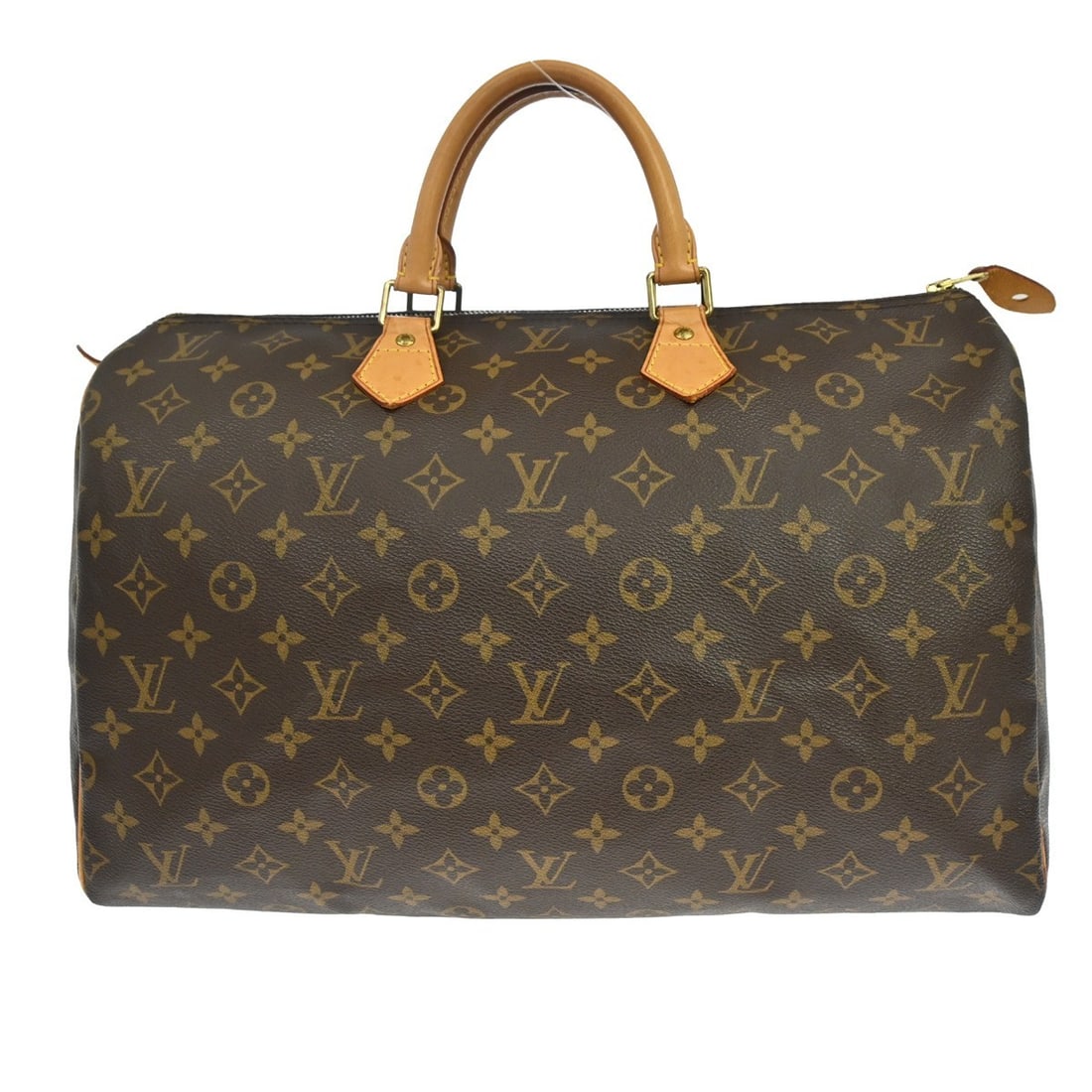 Louis Vuitton Speedy 40 Monogram Canvas Duffle Bag: Louis Vuitton Speedy 40 Monogram Canvas Duffle Bag This is a vintage Louis Vuitton Speedy 40 duffle handbag featuring the iconic monogram canvas leather exterior in brown. The bag is designed with dou
