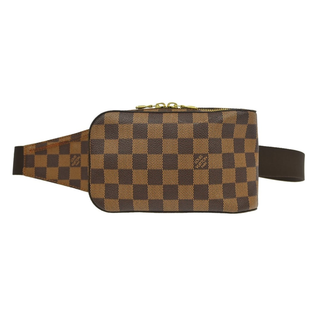 Louis Vuitton Damier Geronimos Canvas Waist Bag: Louis Vuitton Damier Geronimos Canvas Waist Bag This Louis Vuitton Geronimos Waist Bag is crafted from brown canvas and designed for unisex use. Made in Spain, it features a compact and functional sil