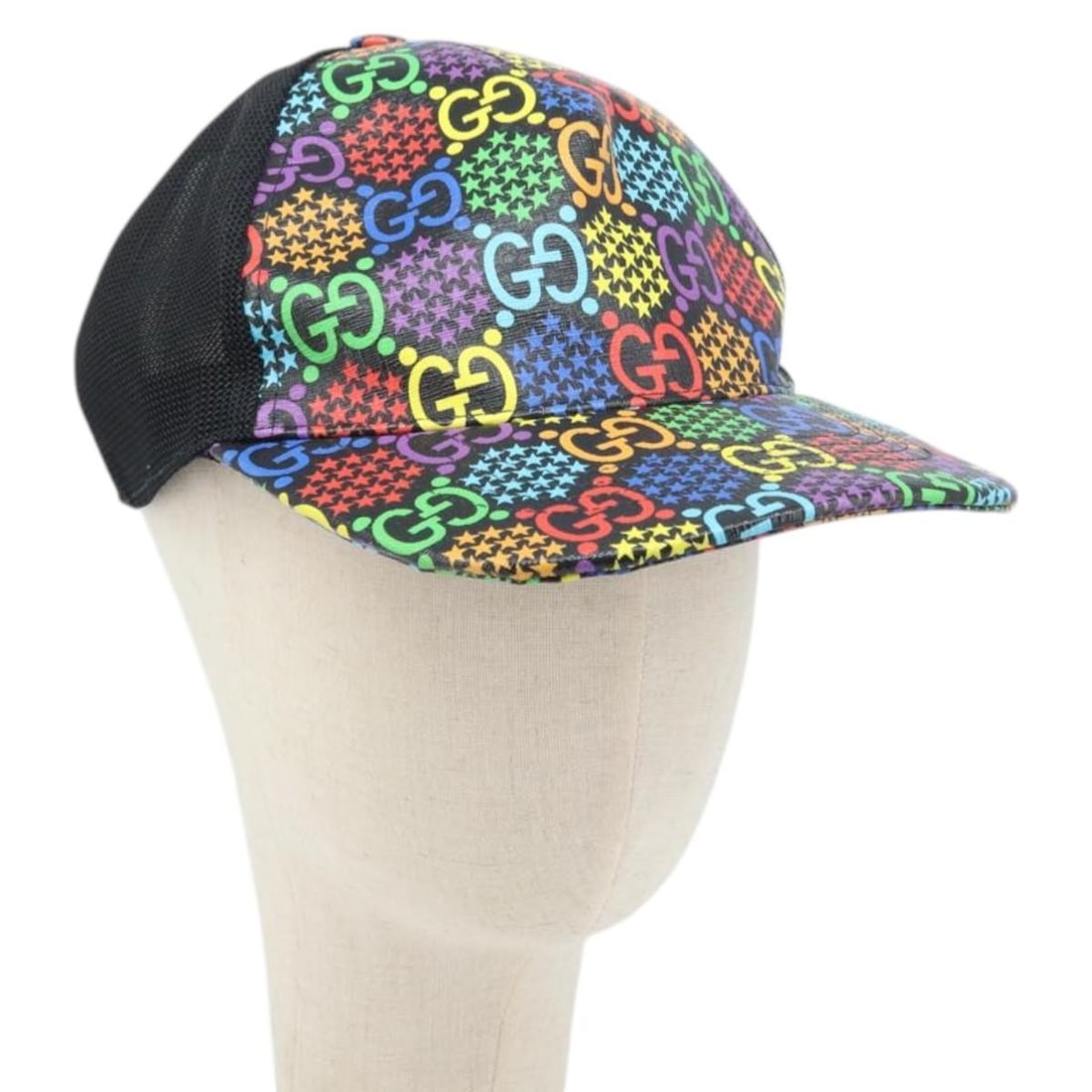 Gucci Multicolor GG Psychedelic PVC Leather Cap 517074 for Women (1 of 18)