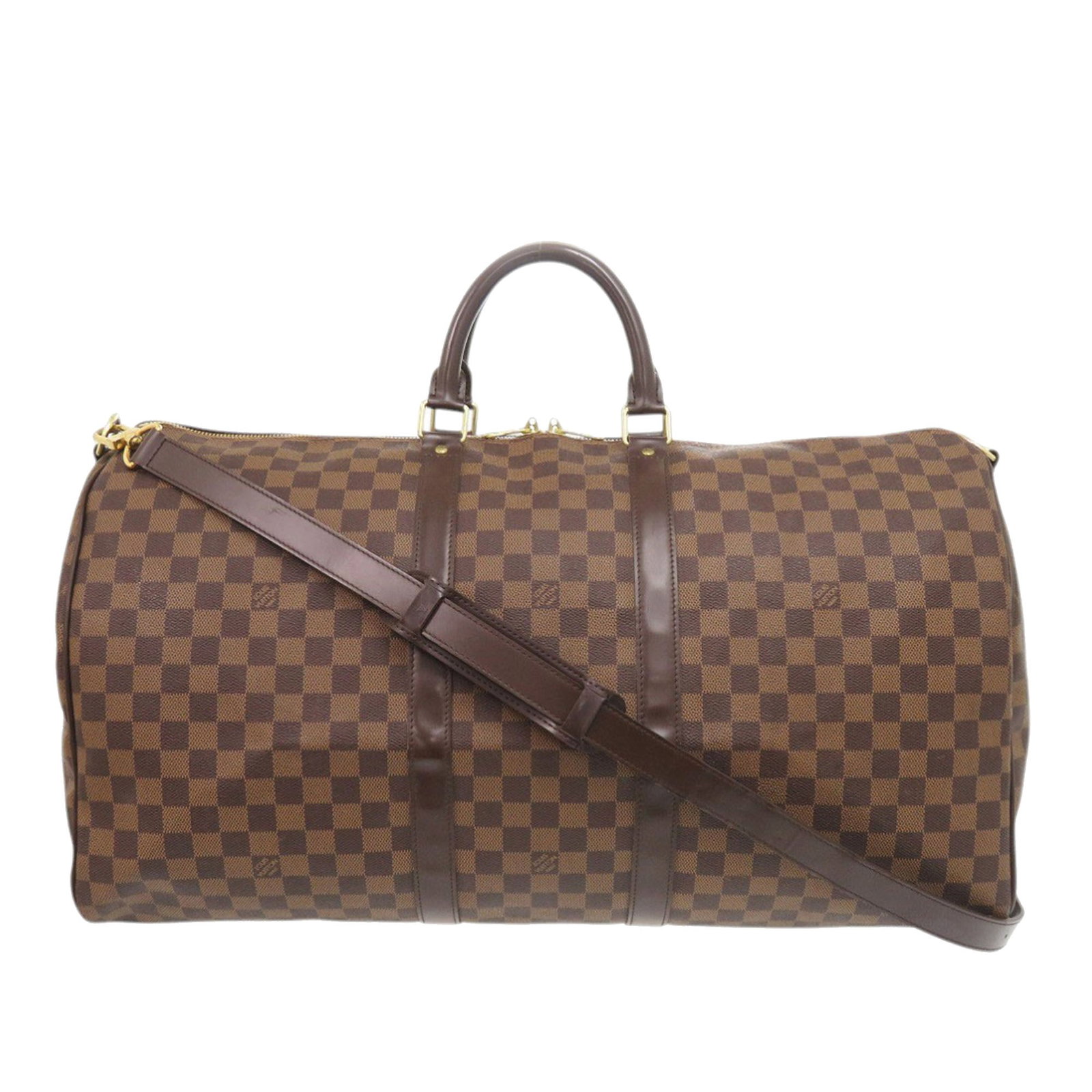 Louis Vuitton Keepall Bandouliere 55 Damier Ebene Brown Travel Bag (1 of 18)