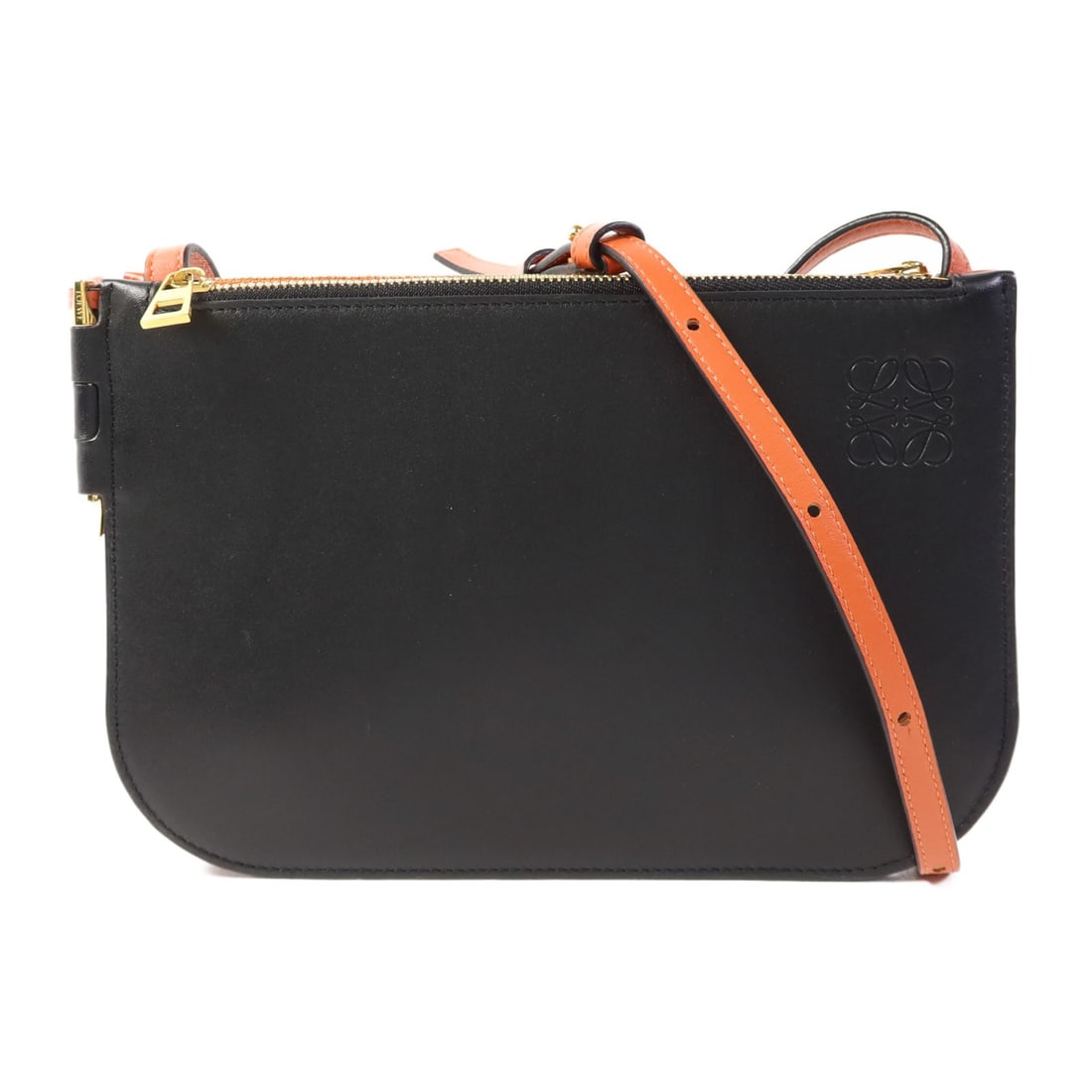 LOEWE Gate Double Shoulder Bag Black Calfskin GHW: LOEWE Gate Double Shoulder Bag Black Calfskin GHW This LOEWE Gate Double Shoulder Bag features a sophisticated design crafted from high-quality calfskin leather in black with red accents. Designed for