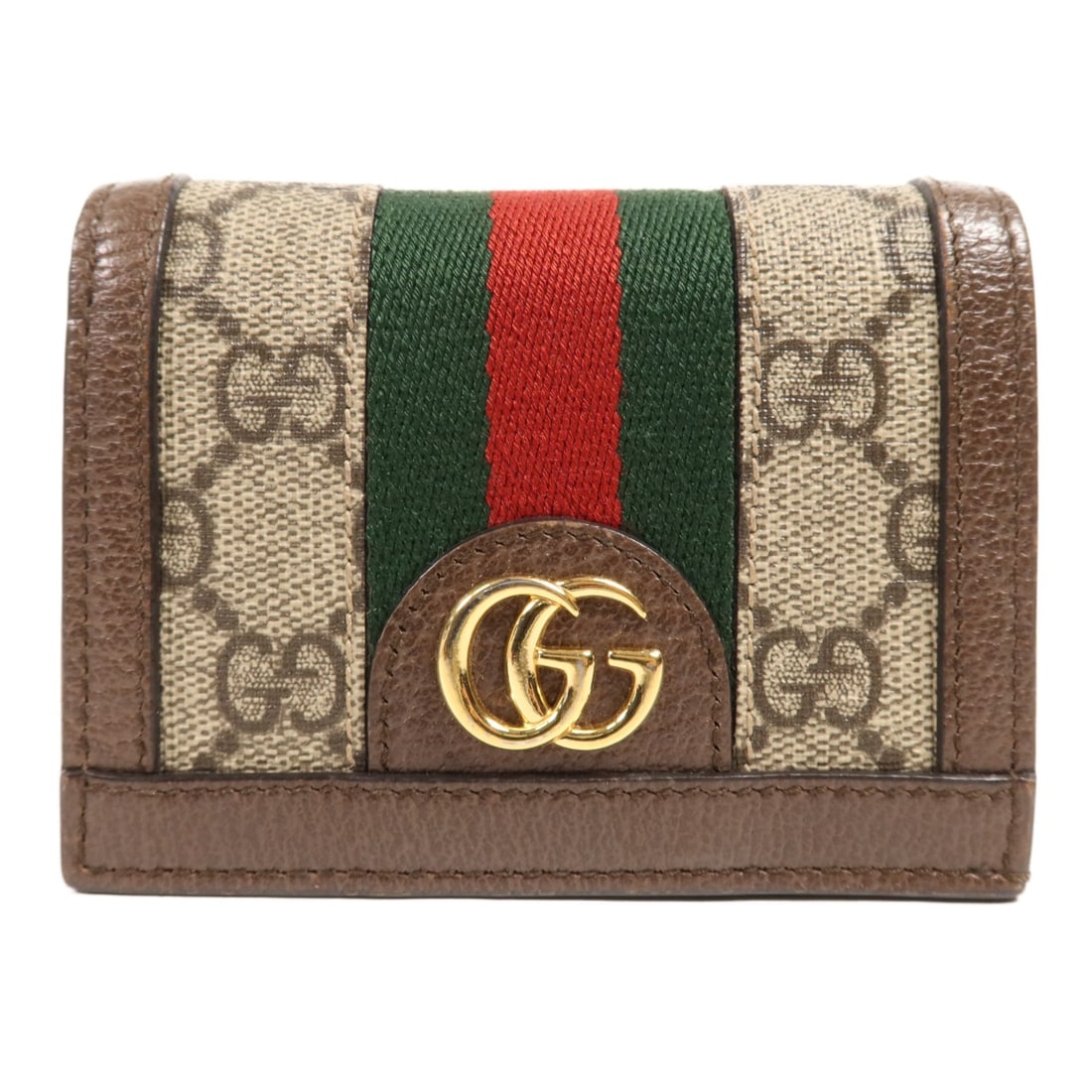 GUCCI Ophidia GG Bi-fold Wallet 523155 Brown Coated Canvas: GUCCI Ophidia GG Bi-fold Wallet 523155 Brown Coated Canvas This GUCCI Ophidia GG wallet features a stylish bi-fold design crafted from durable PVC coated canvas in a rich brown color. It showcases the
