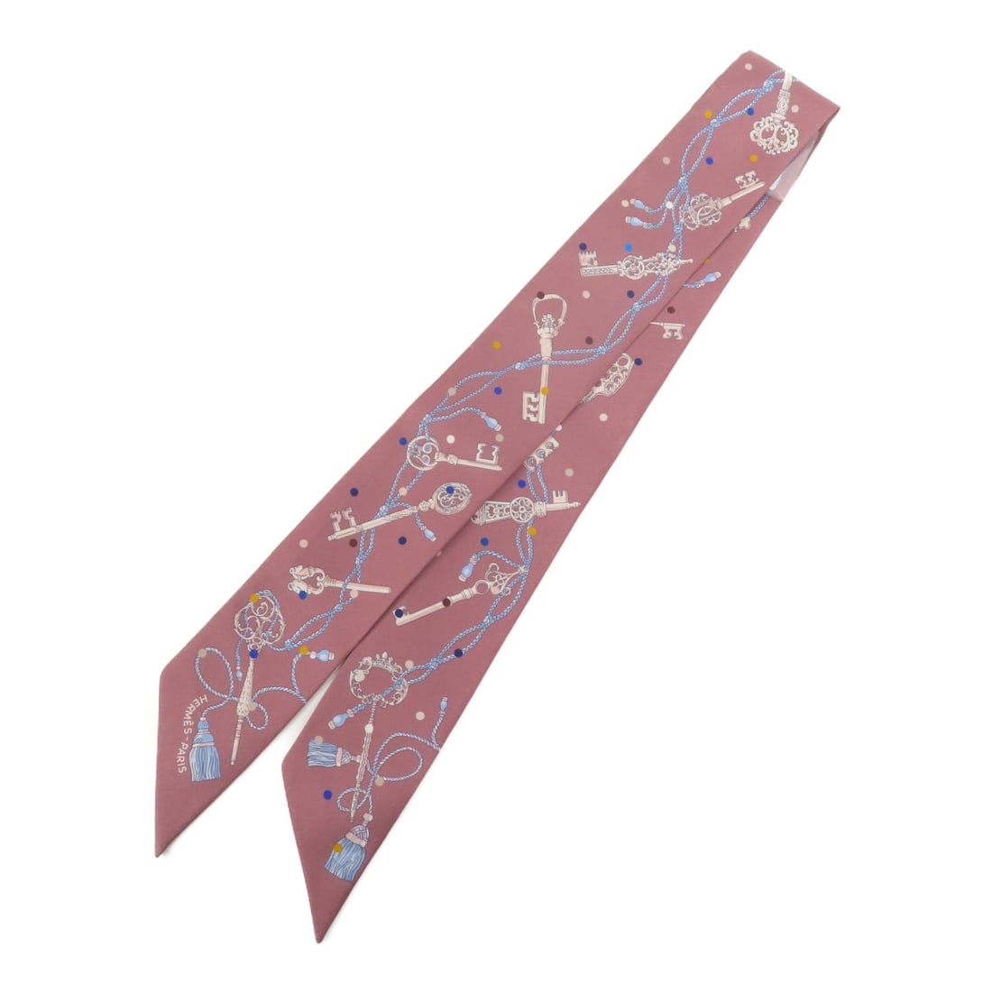 Purple Silk Twilly Scarf by HERMES for Women: Purple Silk Twilly Scarf by HERMES for Women This Hermes Twilly scarf is crafted from luxurious silk in a vibrant purple hue. Designed for women, this elegant accessory showcases refined French crafts