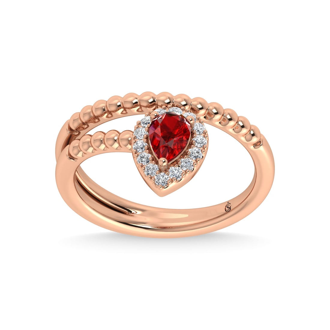 14K Rose Gold 5/8 Ct.Tw. Diamond and Ruby Fashion Ring: 14K Rose Gold 5/8 Ct.Tw. Diamond and Ruby Fashion Ring 14k Rose Gold Stone Color: G-h Stone Clarity: Si2 Each ring is presented in standard size 6.5. Complimentary resizing is available between sizes 