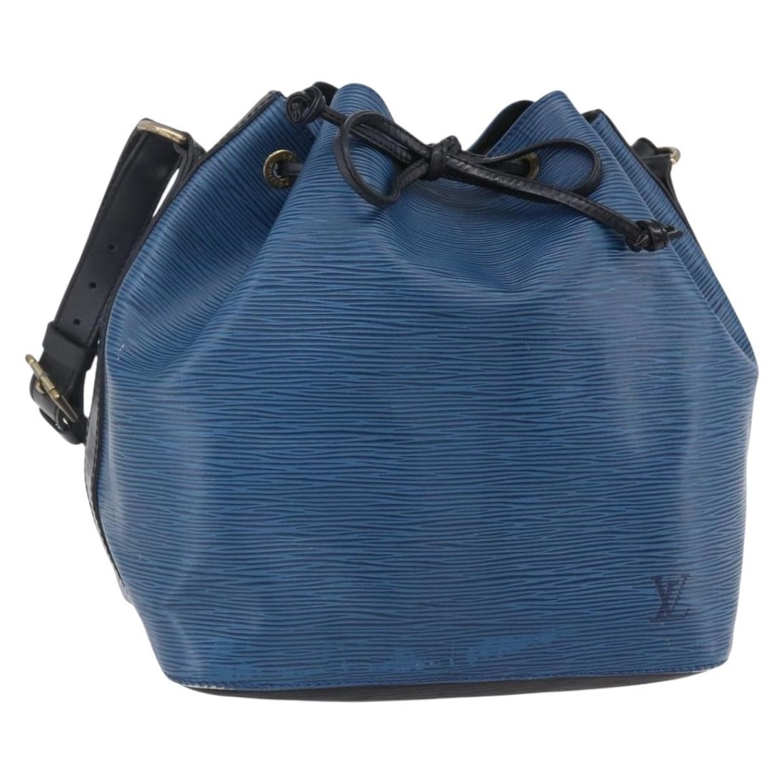 Blue Epi Leather Louis Vuitton Petit Noe Shoulder Bag: Blue Epi Leather Louis Vuitton Petit Noe Shoulder Bag The Louis Vuitton Petit Noe handbag features durable blue Epi leather and is designed for women. This pre-owned shoulder bag is in good condition,
