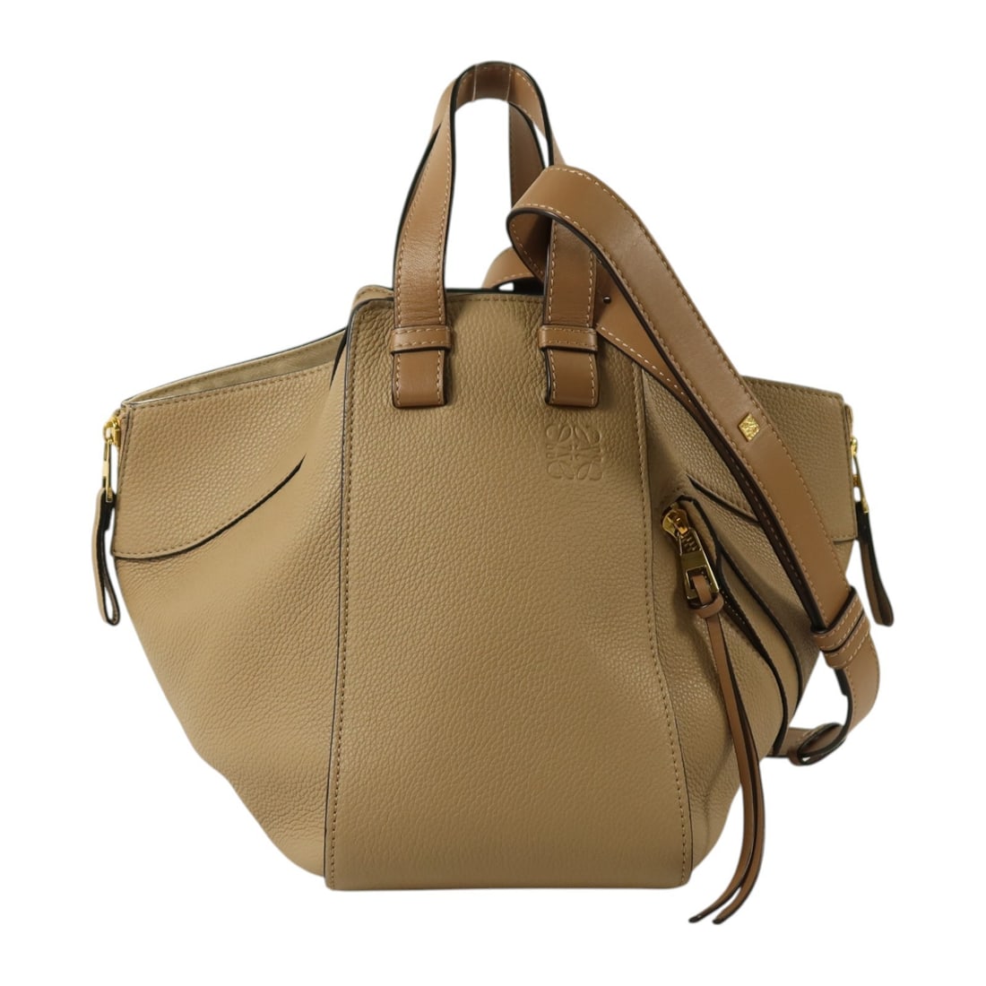 Loewe Hammock Beige Calfskin 2way Shoulder Bag GHW (1 of 17)