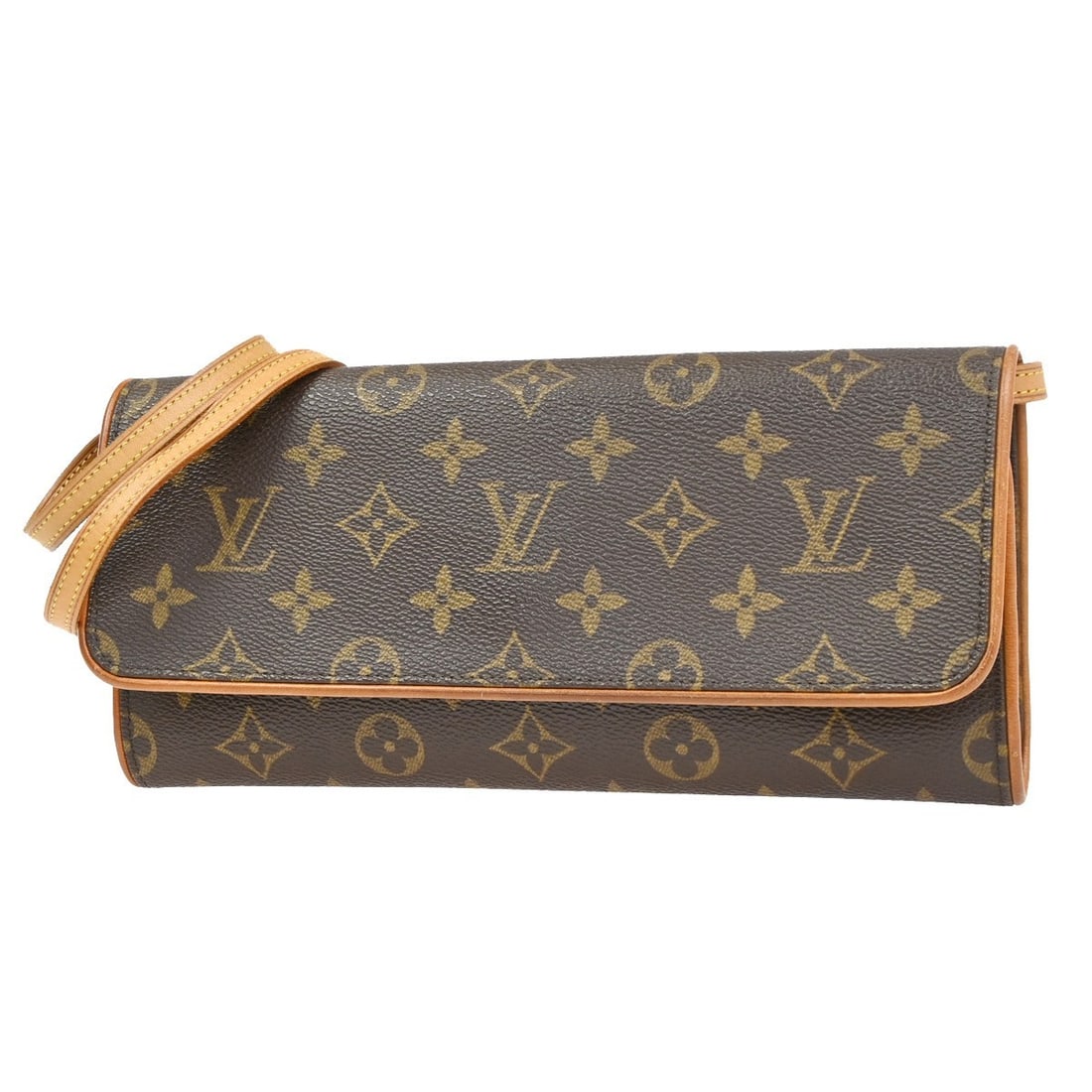 Louis Vuitton Twin Monogram Canvas Brown Shoulder Bag: Louis Vuitton Twin Monogram Canvas Brown Shoulder Bag This Louis Vuitton Twin Handbag features the iconic monogram canvas in a brown colorway. Designed for women, it offers a compact silhouette with p
