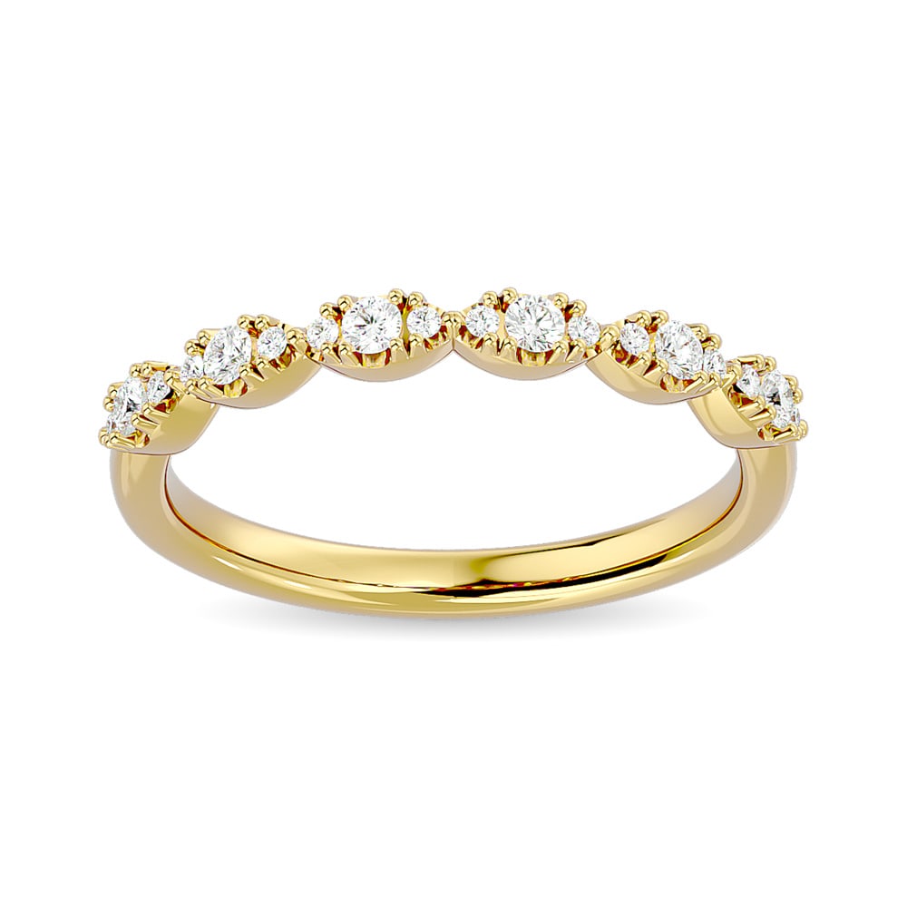 Diamond Stackable Band 1/5 Ct.tw in 14K Yellow Gold: Diamond Stackable Band 1/5 Ct.tw in 14K Yellow Gold 14k Yellow Gold Stone Color: Gh Stone Clarity: Si2 Each ring is presented in standard size 6.5. Complimentary resizing is available between sizes 51