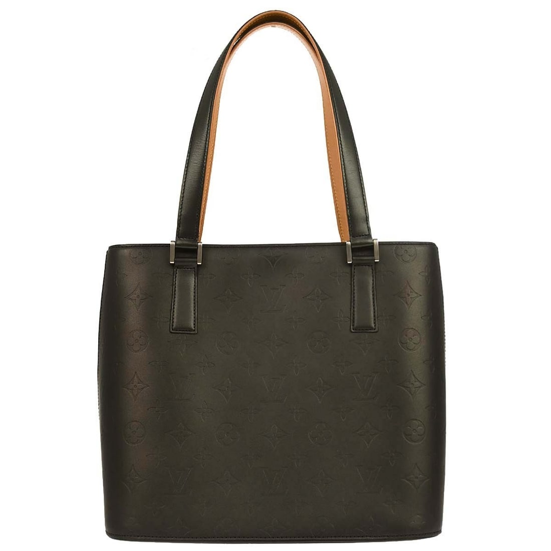Louis Vuitton Stockton Black Monogram Mat Leather Large Tote Bag M55112: Louis Vuitton Stockton Black Monogram Mat Leather Large Tote Bag M55112 This Louis Vuitton Stockton tote handbag features the iconic black Monogram Mat leather with a large, structured silhouette. Des