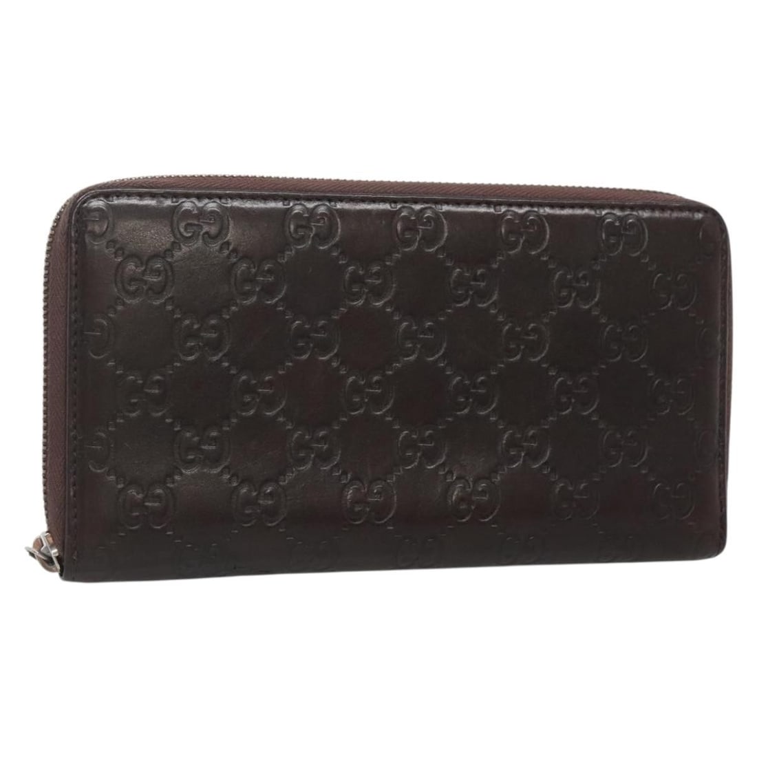 GUCCI GG Canvas Long Wallet Dark Brown Silver 43219 0416 Auth: GUCCI GG Canvas Long Wallet Dark Brown Silver 43219 0416 Auth This GUCCI GG Canvas Guccissima Long Wallet combines luxury and functionality, crafted from high-quality leather in a rich dark brown with