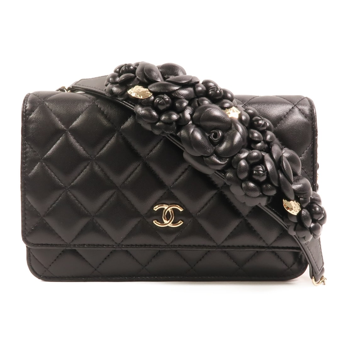 Chanel Wallet On Chain Black Lambskin Shoulder Bag with Gold Hardware (1 of 16)