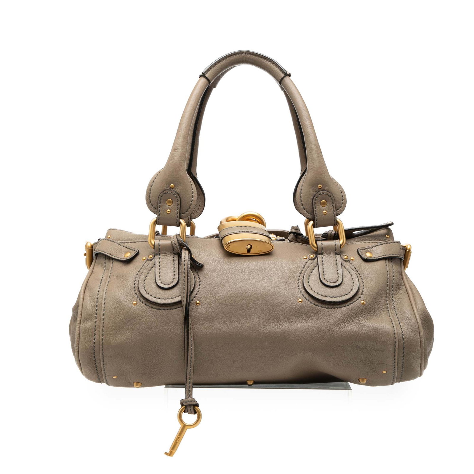 Chloe Paddington Brown Leather Medium Handbag: Chloe Paddington Brown Leather Medium Handbag This Chloe Medium Leather Paddington Handbag is crafted from brown leather and features rolled leather handles, a signature gold-tone padlock detail, a to