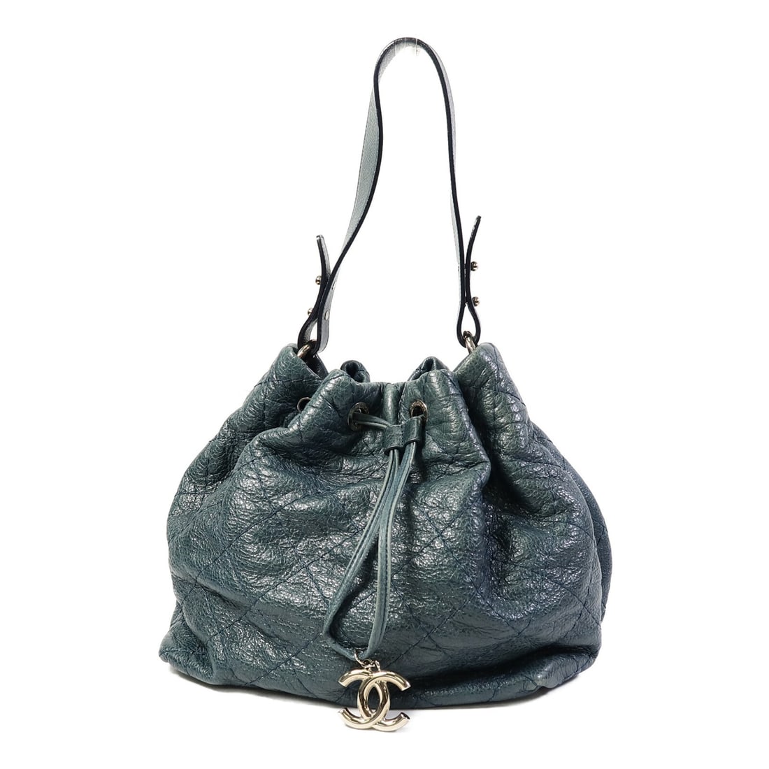CHANEL Green Calfskin Tote Bag CC SHW (1 of 18)