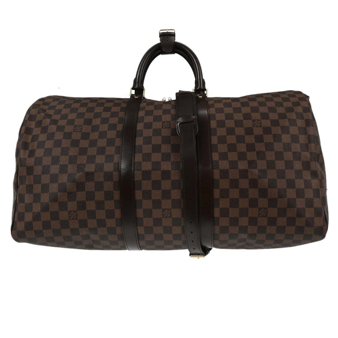 Louis Vuitton Keepall Bandouliere 55 Damier Canvas Extra Large Duffle Bag: Louis Vuitton Keepall Bandouliere 55 Damier Canvas Extra Large Duffle Bag This Louis Vuitton Keepall Bandouliere 55 duffle bag features the iconic Damier pattern in brown on durable Damier canvas leat
