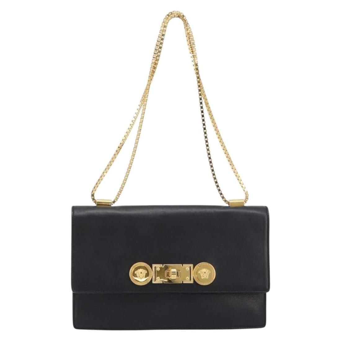 Versace Medusa Flap Leather Chain Bag Black 26cm x 16cm x 4cm (1 of 18)