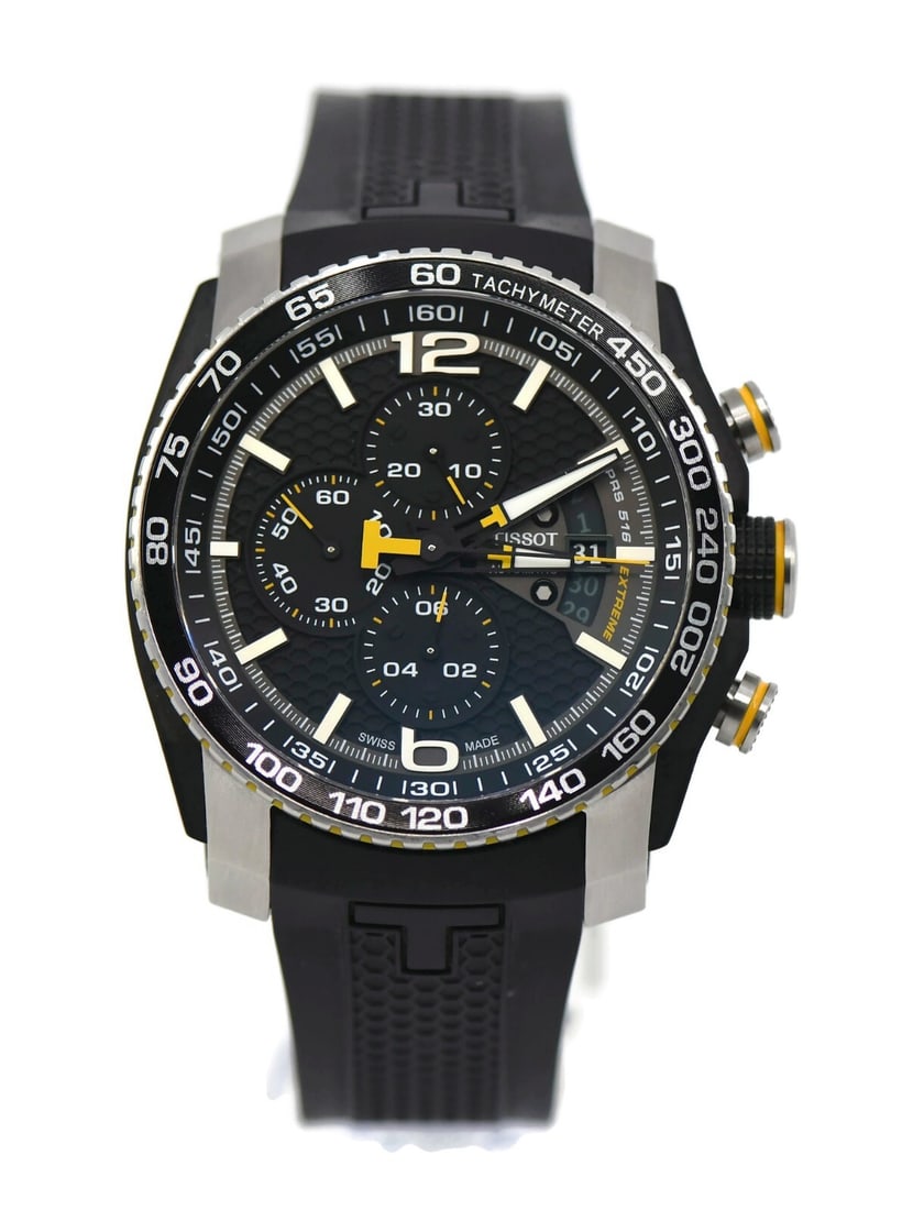 Tissot PRS516 Automatic Stainless Steel Watch T0794272705701 with Box and Papers: Tissot PRS516 Automatic Stainless Steel Watch T0794272705701 with Box and Papers Experience precision and style with the Tissot PRS516 Stainless Steel Watch. This sophisticated wristwatch features a r