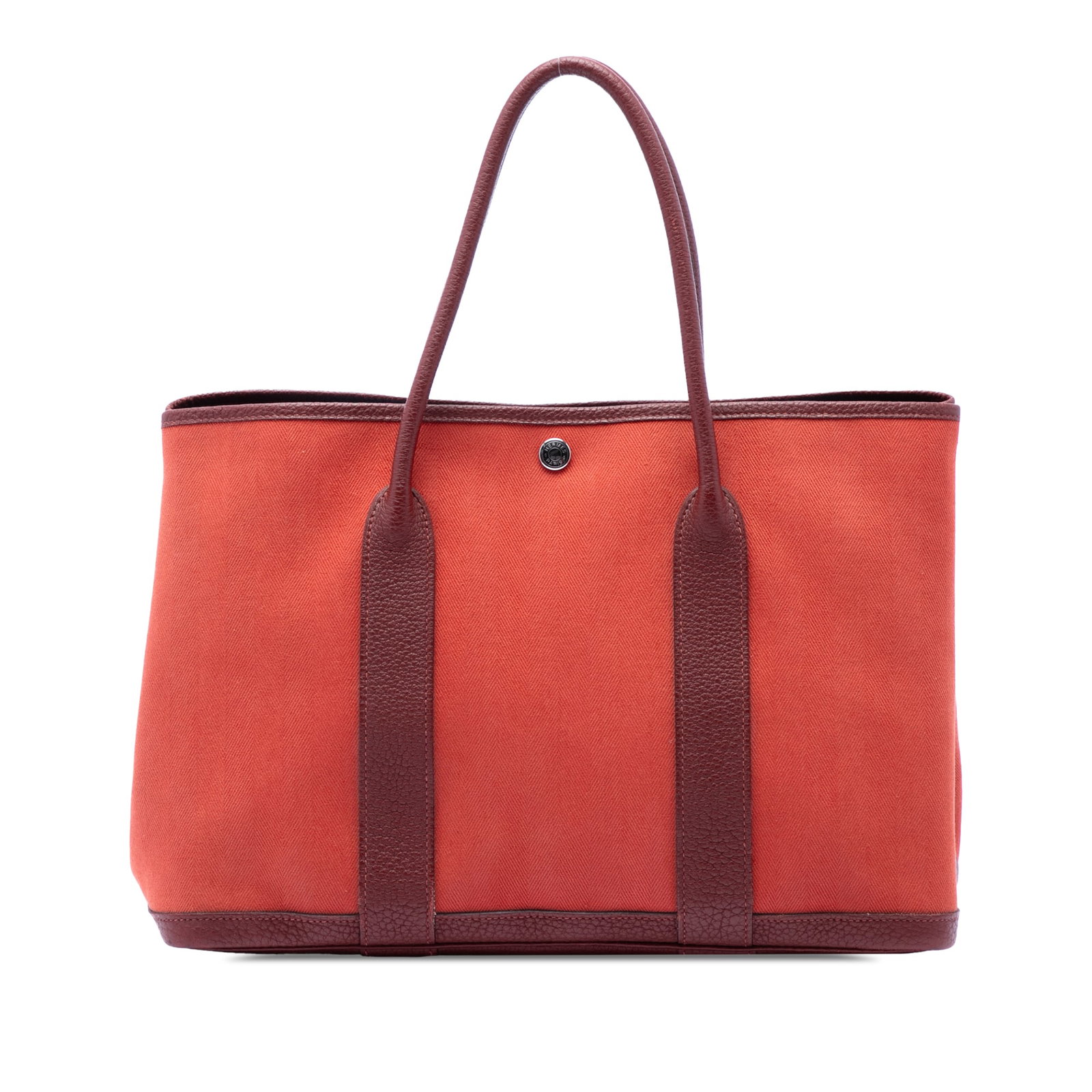 Hermes Garden Party 30 Toile Negonda Red Fabric Bag: Hermes Garden Party 30 Toile Negonda Red Fabric Bag This Hermes Toile and Negonda Garden Party 30 is a sophisticated tote bag crafted in France. It features a canvas body complemented by Negonda leath