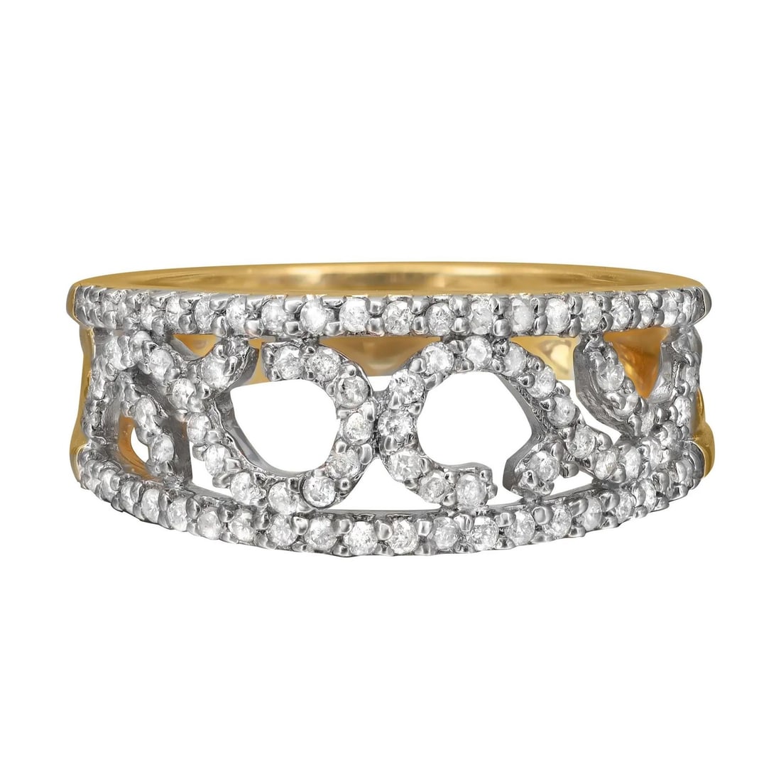 Rachel Koen 0.53Cttw Round Diamond Band Ring 14K Yellow Gold: Rachel Koen 0.53Cttw Round Diamond Band Ring 14K Yellow Gold This stunning Rachel Koen band ring showcases a modern design crafted from 14K yellow gold. The ring features a total of 0.53 carats of spa