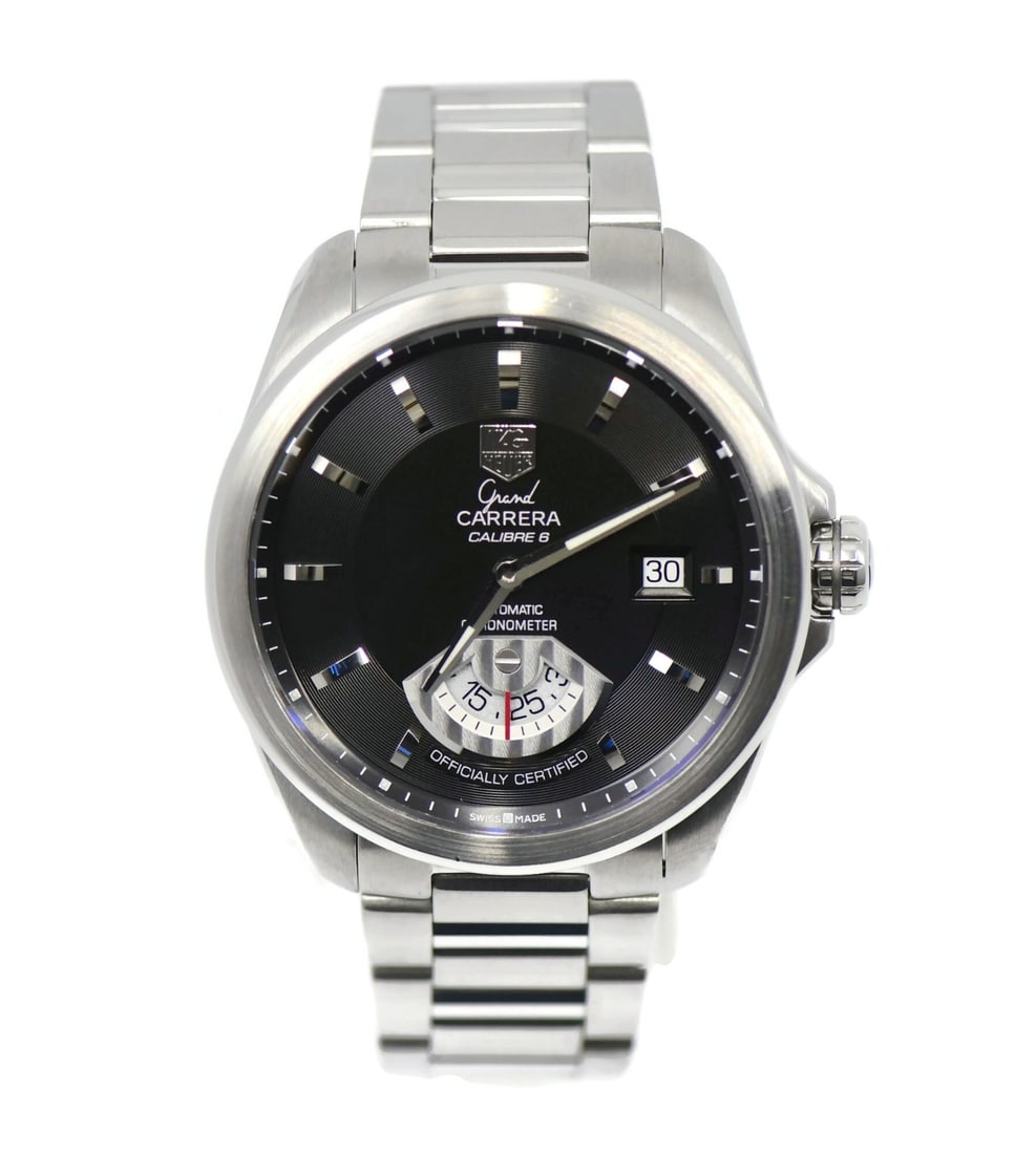 TAG Heuer Grand Carrera WAV511A Stainless Steel Automatic Watch with Box and Papers: TAG Heuer Grand Carrera WAV511A Stainless Steel Automatic Watch with Box and Papers Experience the precision and elegance of the TAG Heuer Grand Carrera Stainless Steel Watch, model WAV511A. This soph