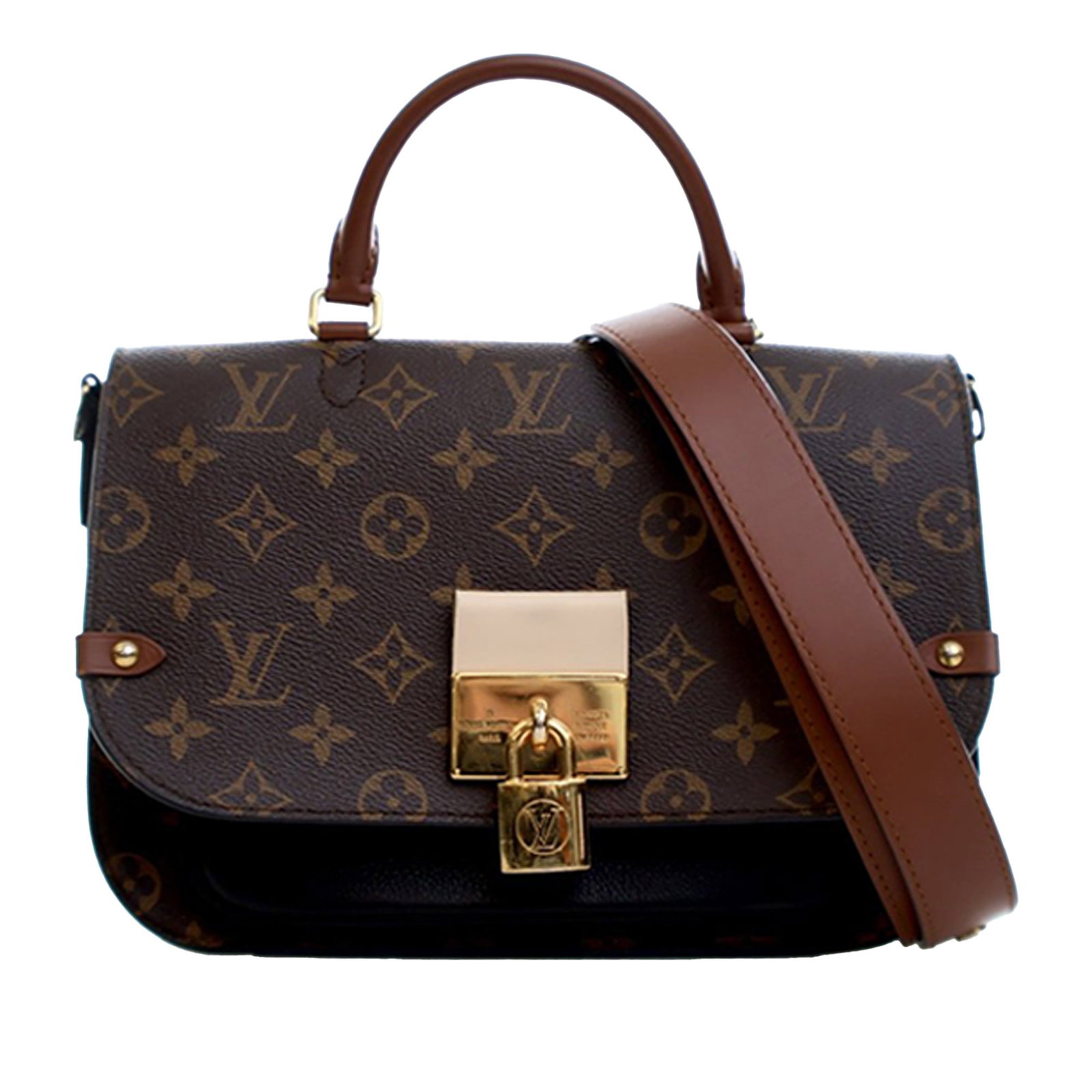 Louis Vuitton Vaugirard Brown Monogram Canvas Satchel with Leather Handle: Louis Vuitton Vaugirard Brown Monogram Canvas Satchel with Leather Handle The Louis Vuitton Monogram Vaugirard satchel features a monogram canvas and leather construction with a rolled leather top han