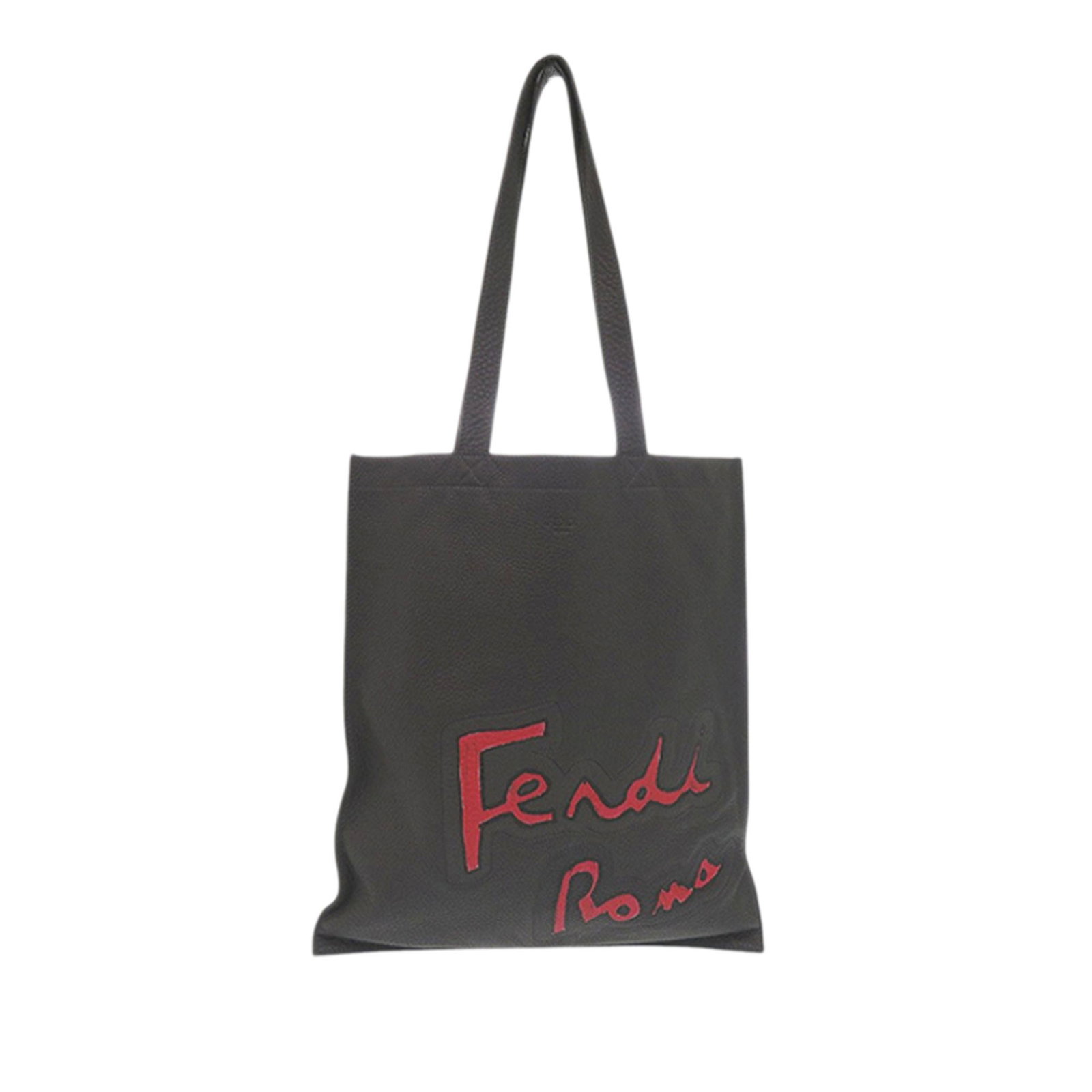 Fendi Roma Flat Leather Tote Gray: Fendi Roma Flat Leather Tote Gray This Fendi Leather Roma Flat Tote is crafted from gray leather and features flat leather straps, an open top, and an interior zip pocket for convenient organization. 