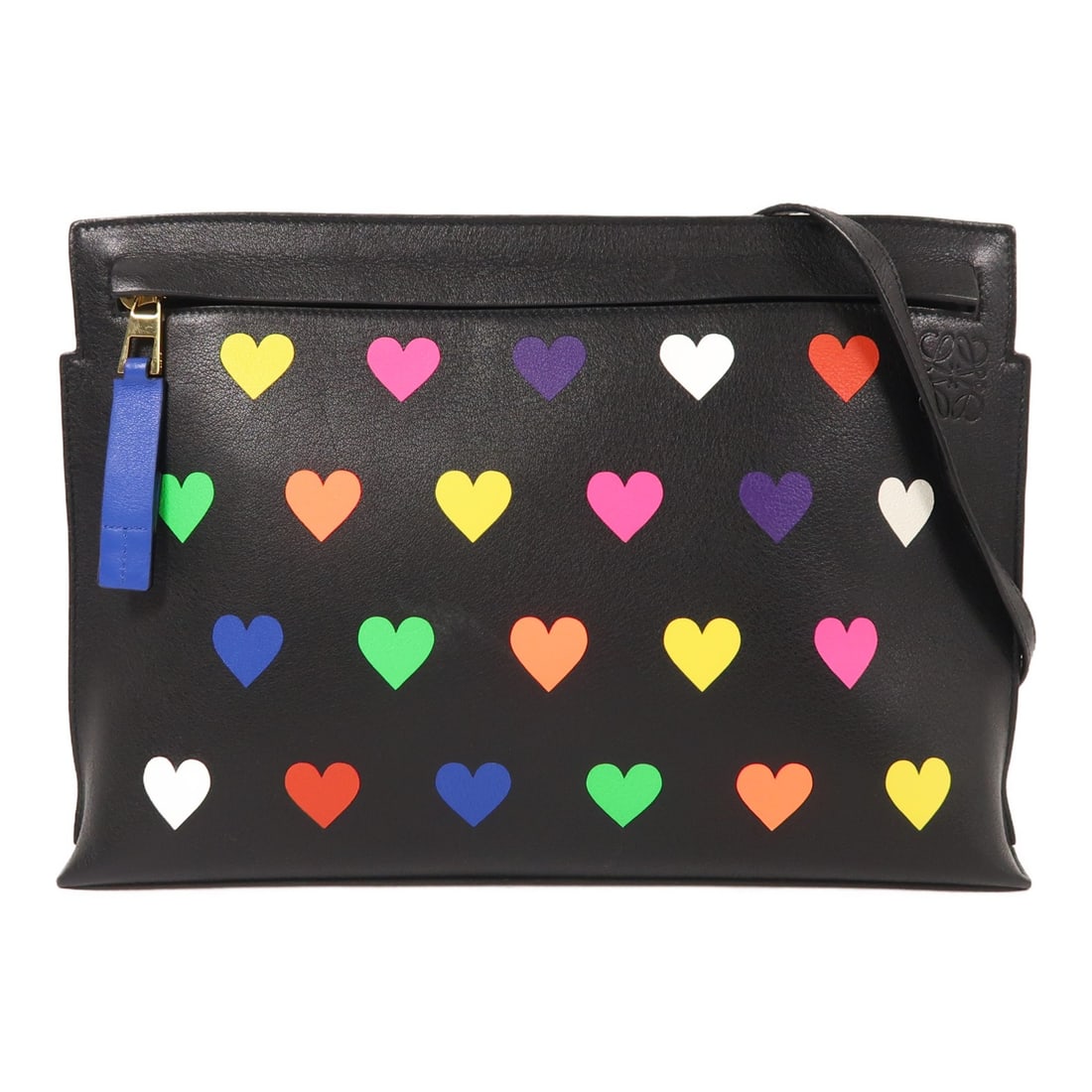 LOEWE Black Calfskin Leather Shoulder Bag GHW: LOEWE Black Calfskin Leather Shoulder Bag GHW This LOEWE shoulder bag is crafted from black calfskin leather and features gold-tone hardware. Designed for women, it offers a sleek silhouette with a he