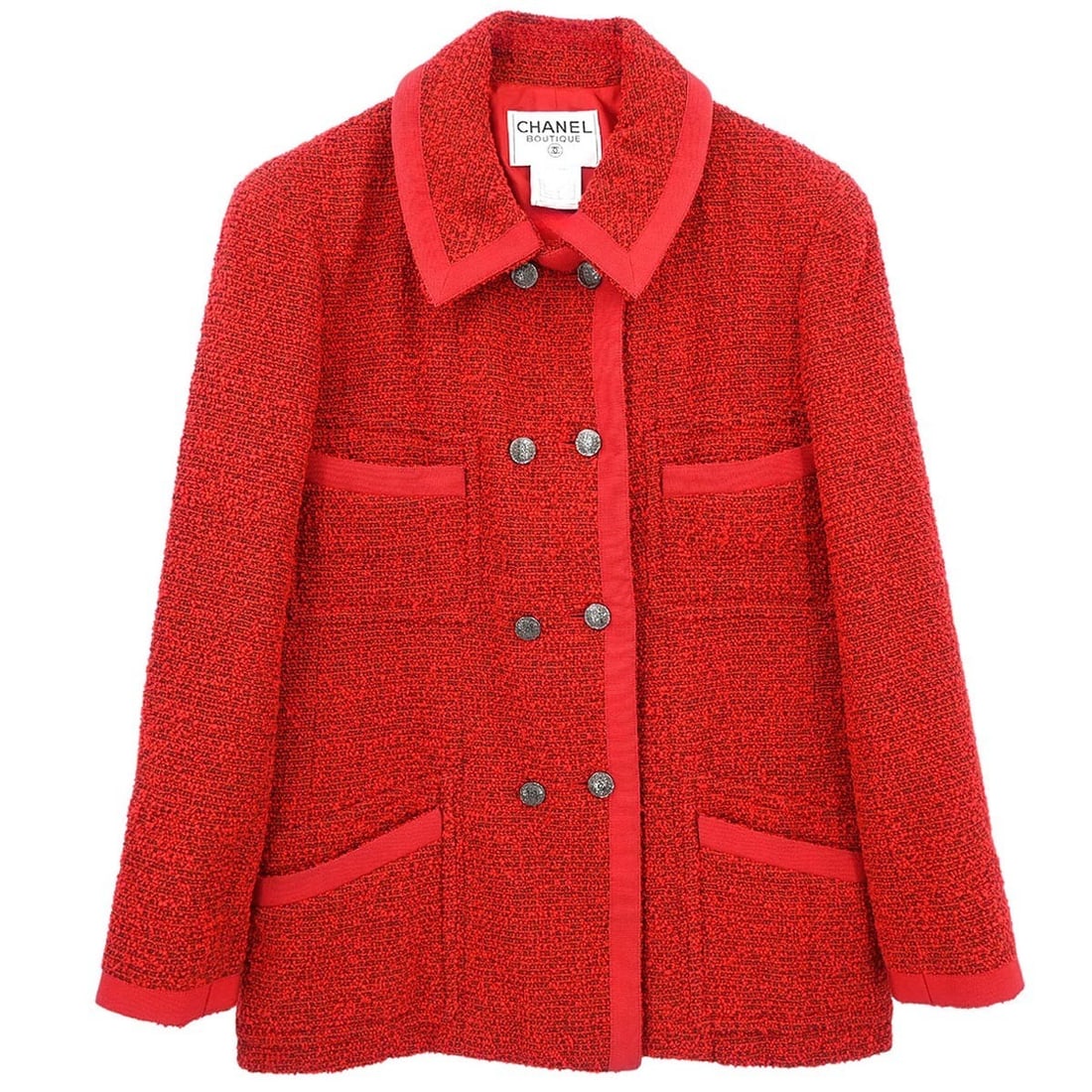 Chanel Vintage Red Double Breasted Jacket Size 40 (1 of 14)