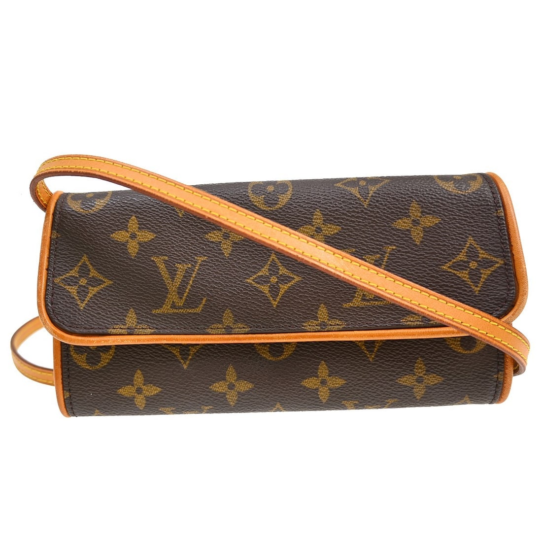 Louis Vuitton Monogram Pochette Twin PM shoulder bag M51854: Louis Vuitton Monogram Pochette Twin PM shoulder bag M51854 This Louis Vuitton Pochette Twin PM is a vintage shoulder bag featuring the iconic monogram canvas leather exterior and a flap magnetic clos