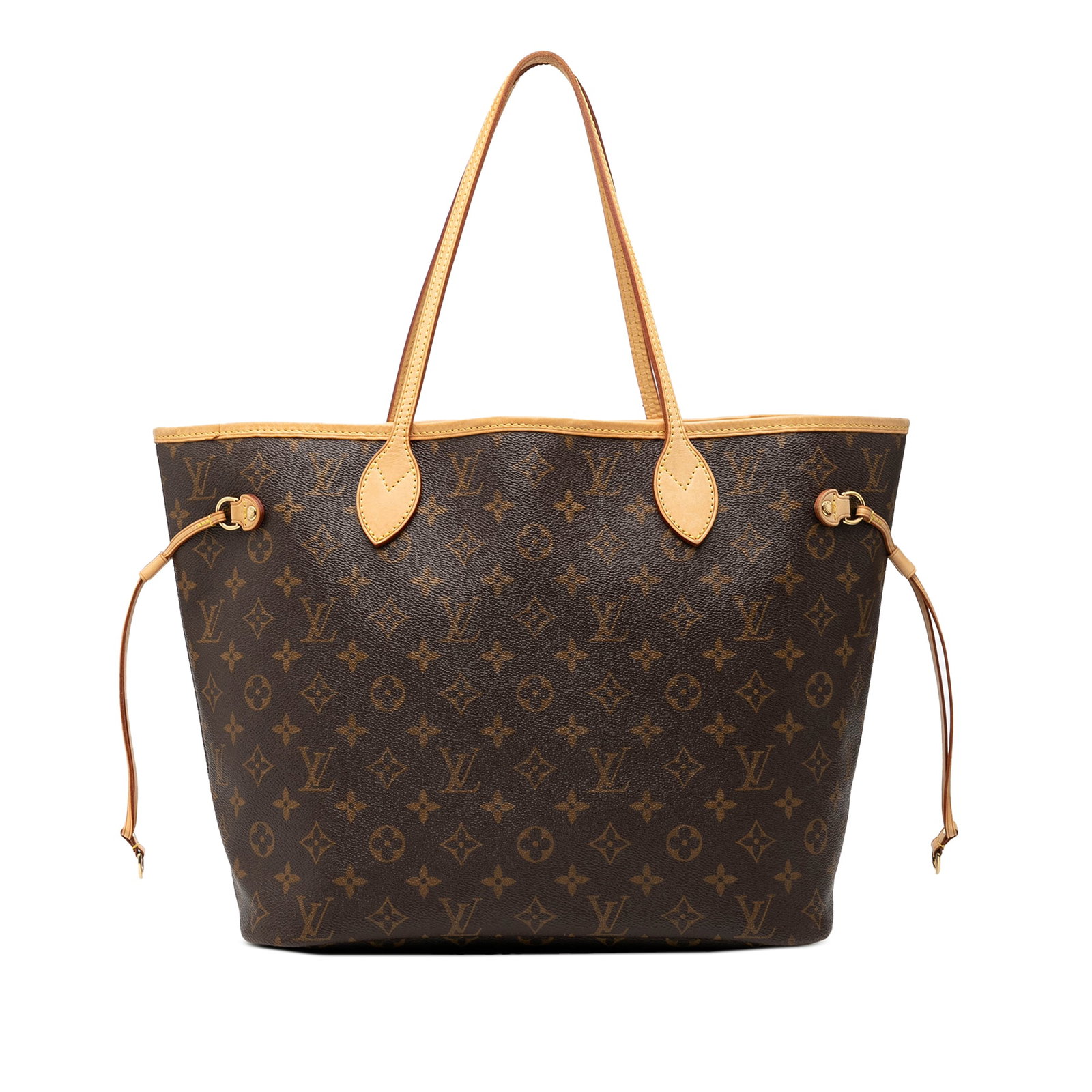 Louis Vuitton Neverfull MM Tote Monogram Canvas and Leather Bag: Louis Vuitton Neverfull MM Tote Monogram Canvas and Leather Bag The Louis Vuitton Neverfull MM showcases the brand's signature monogram canvas with vachetta leather trim and flat vachetta leather hand