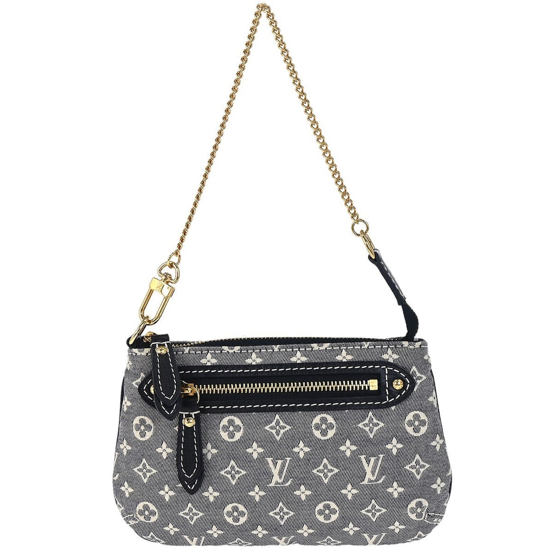 Louis Vuitton Idylle Blue Monogram Mini Pochette Accessoires: Louis Vuitton Idylle Blue Monogram Mini Pochette Accessoires This Louis Vuitton Blue Idylle Mini Pochette Accessoires is a compact top handle bag crafted from canvas leather with the signature monogra