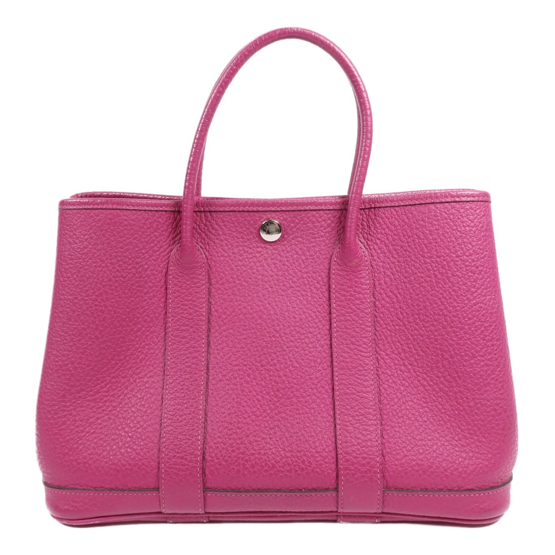 Hermes Garden Party TPM pink calfskin tote bag: Hermes Garden Party TPM pink calfskin tote bag This Hermes Garden Party TPM tote bag features a pink Negonda calfskin exterior with palladium hardware. Designed for women, it offers a compact and styl
